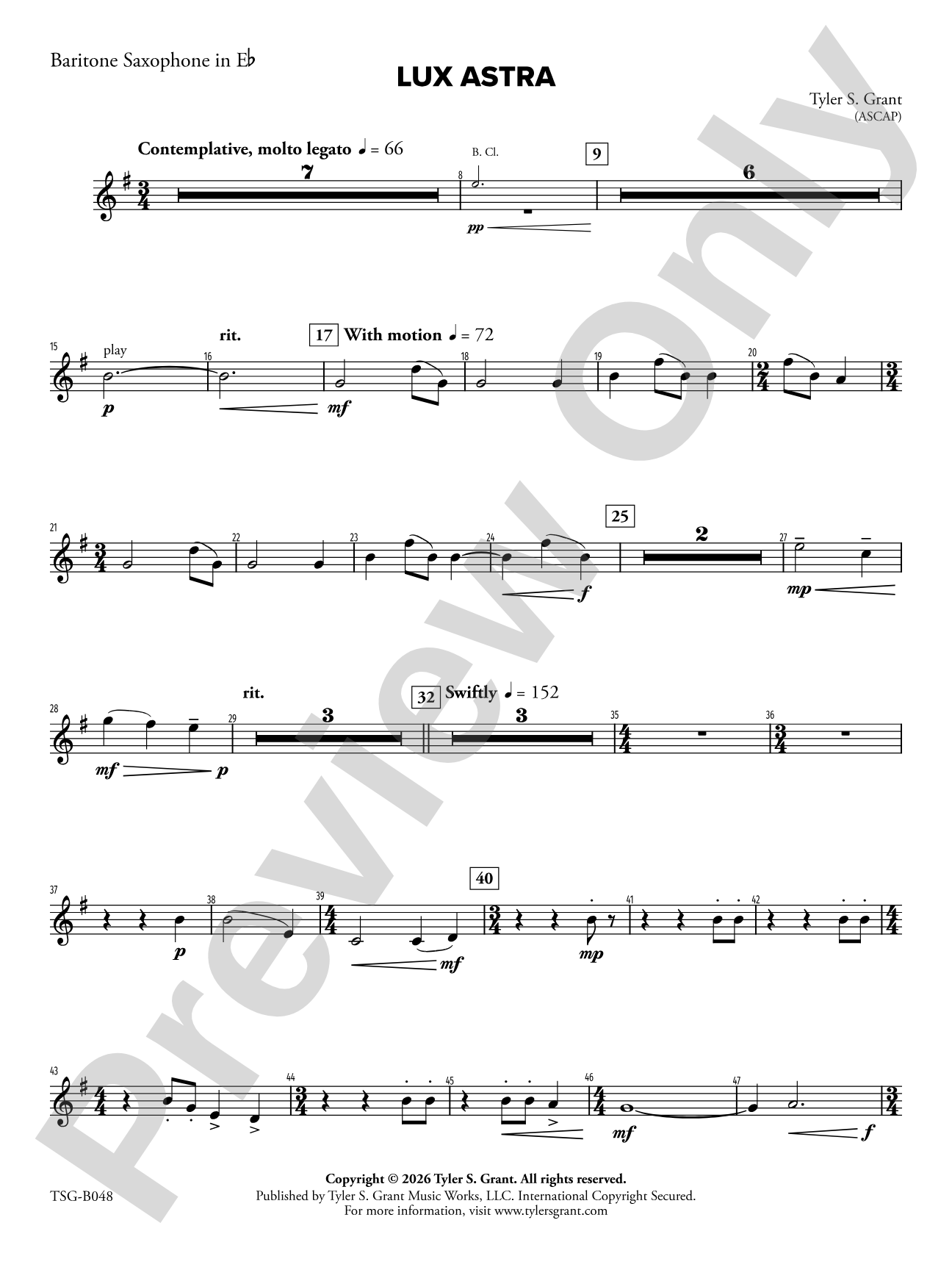 Lux Astra: E-flat Baritone Saxophone