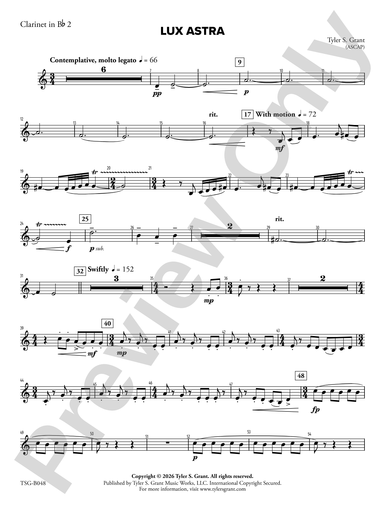 Lux Astra: 2nd B-flat Clarinet