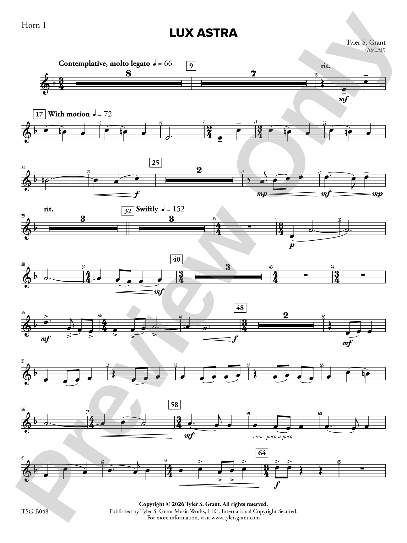 Lux Astra: 1st F Horn