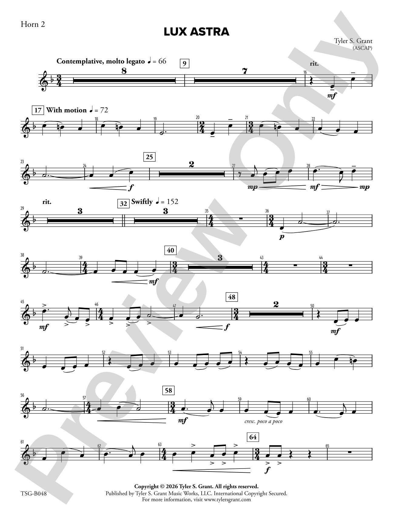 Lux Astra: 2nd F Horn