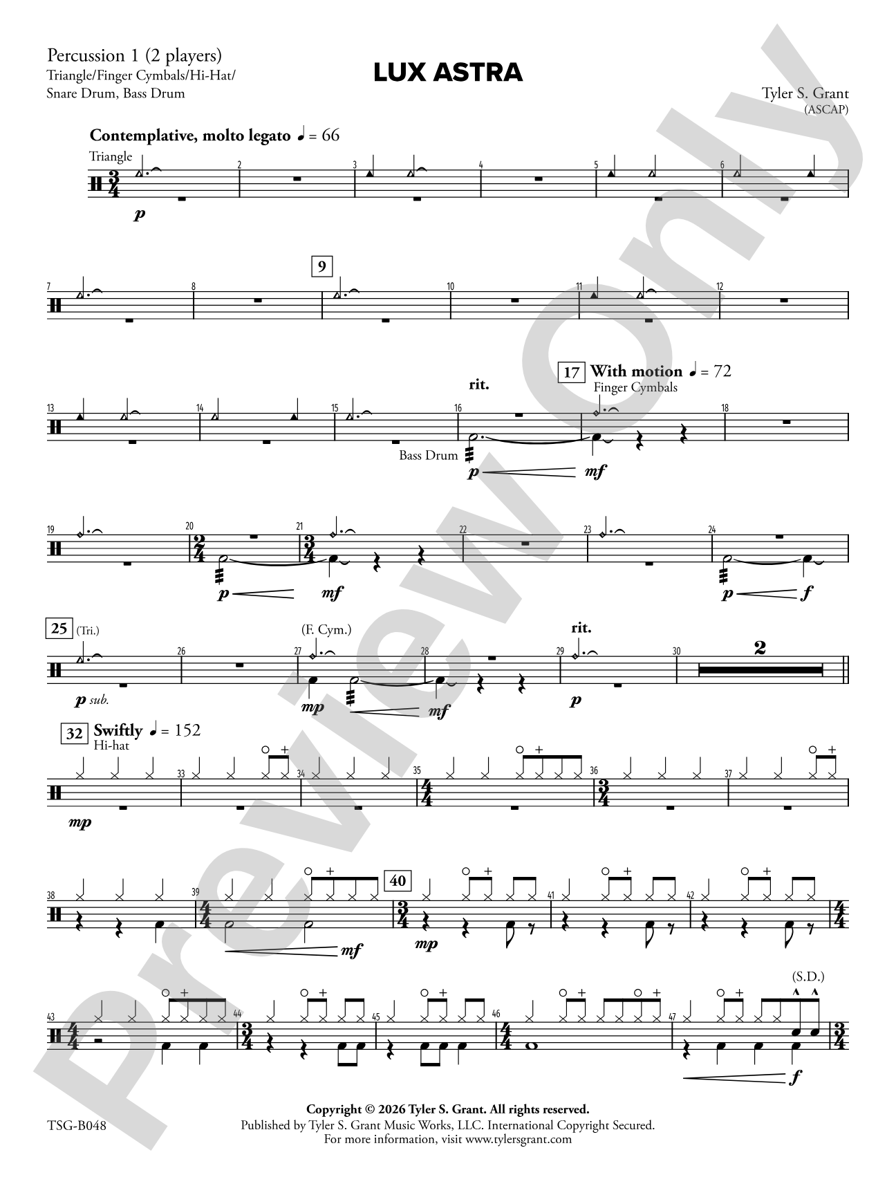Lux Astra: 1st Percussion