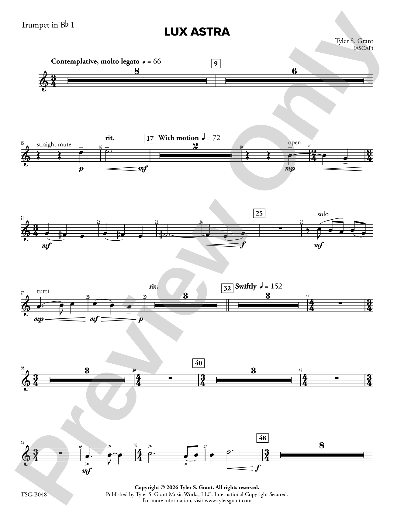 Lux Astra: 1st B-flat Trumpet