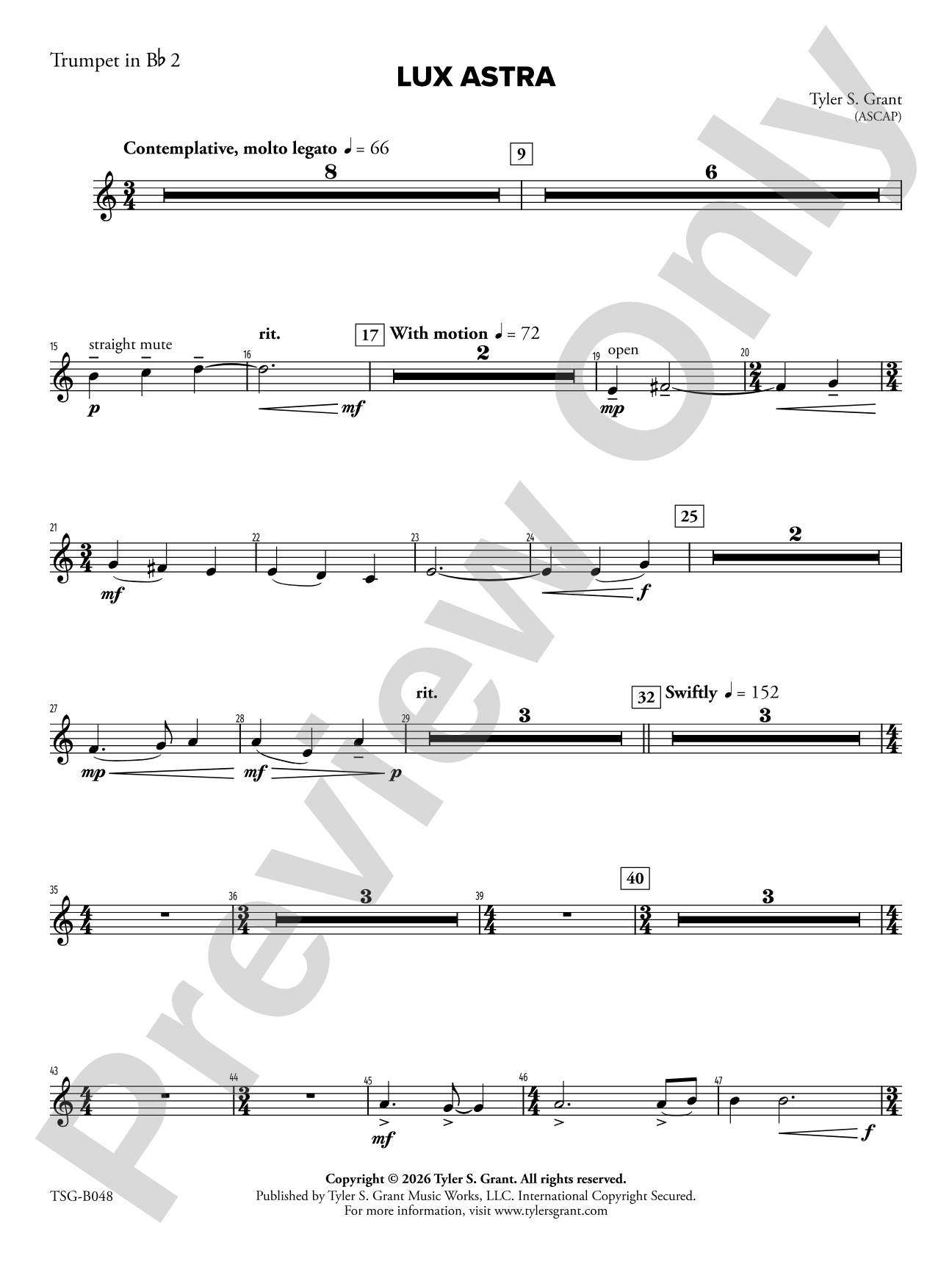 Lux Astra: 2nd B-flat Trumpet