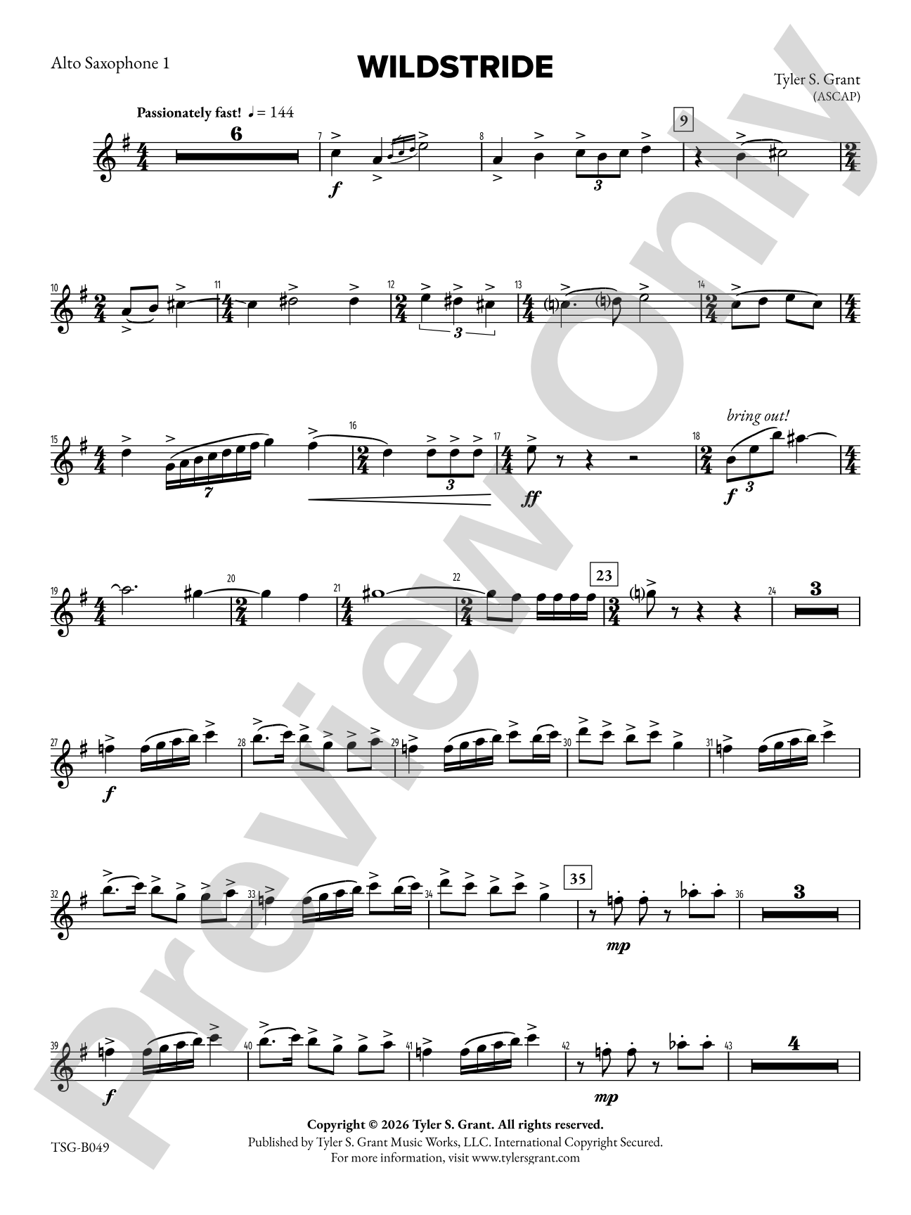 Wildstride: E-flat Alto Saxophone