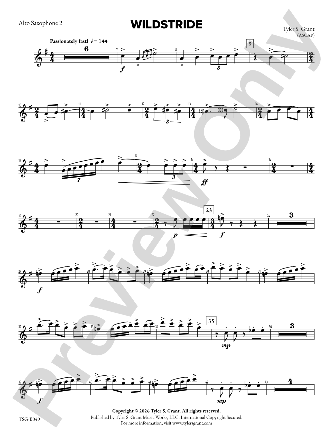 Wildstride: 2nd E-flat Alto Saxophone