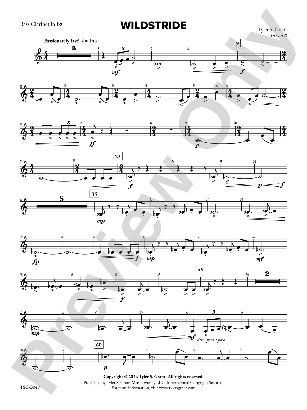 Wildstride: Bass Clarinet