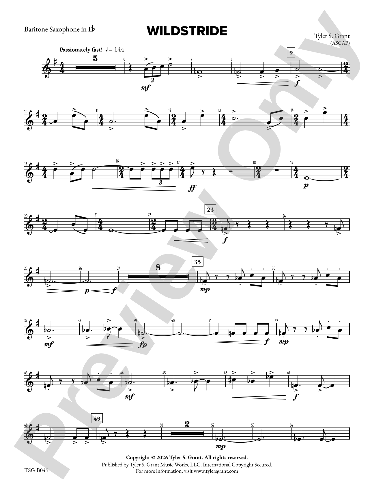 Wildstride: E-flat Baritone Saxophone