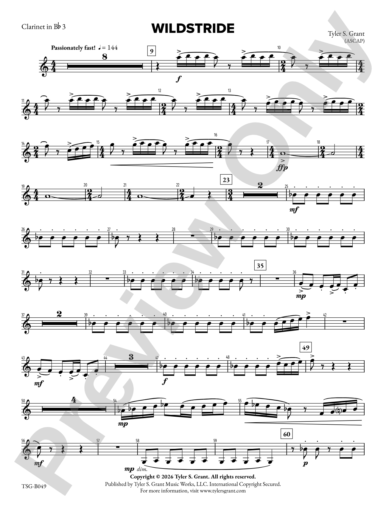 Wildstride: 3rd B-flat Clarinet