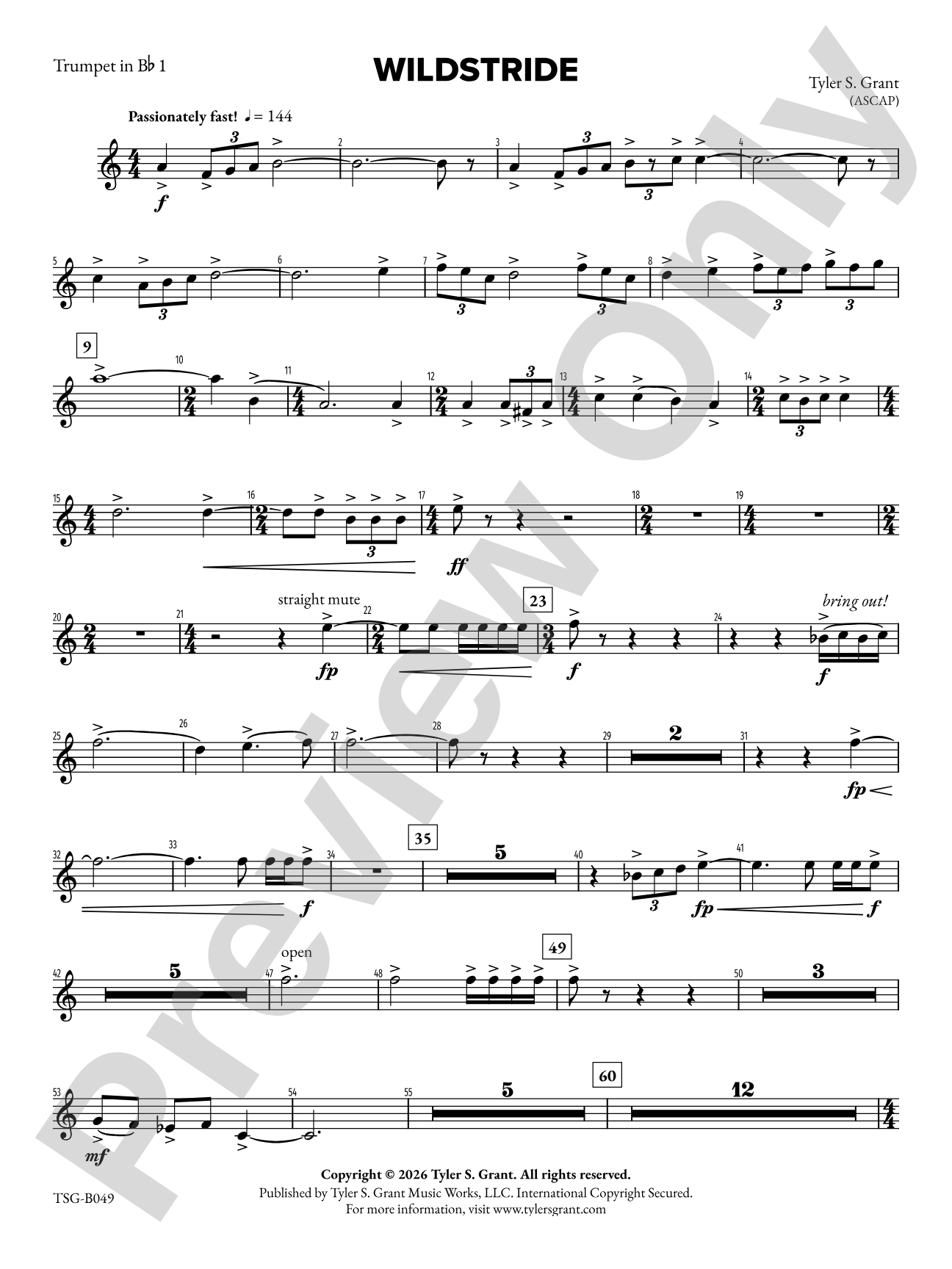 Wildstride: 1st B-flat Trumpet