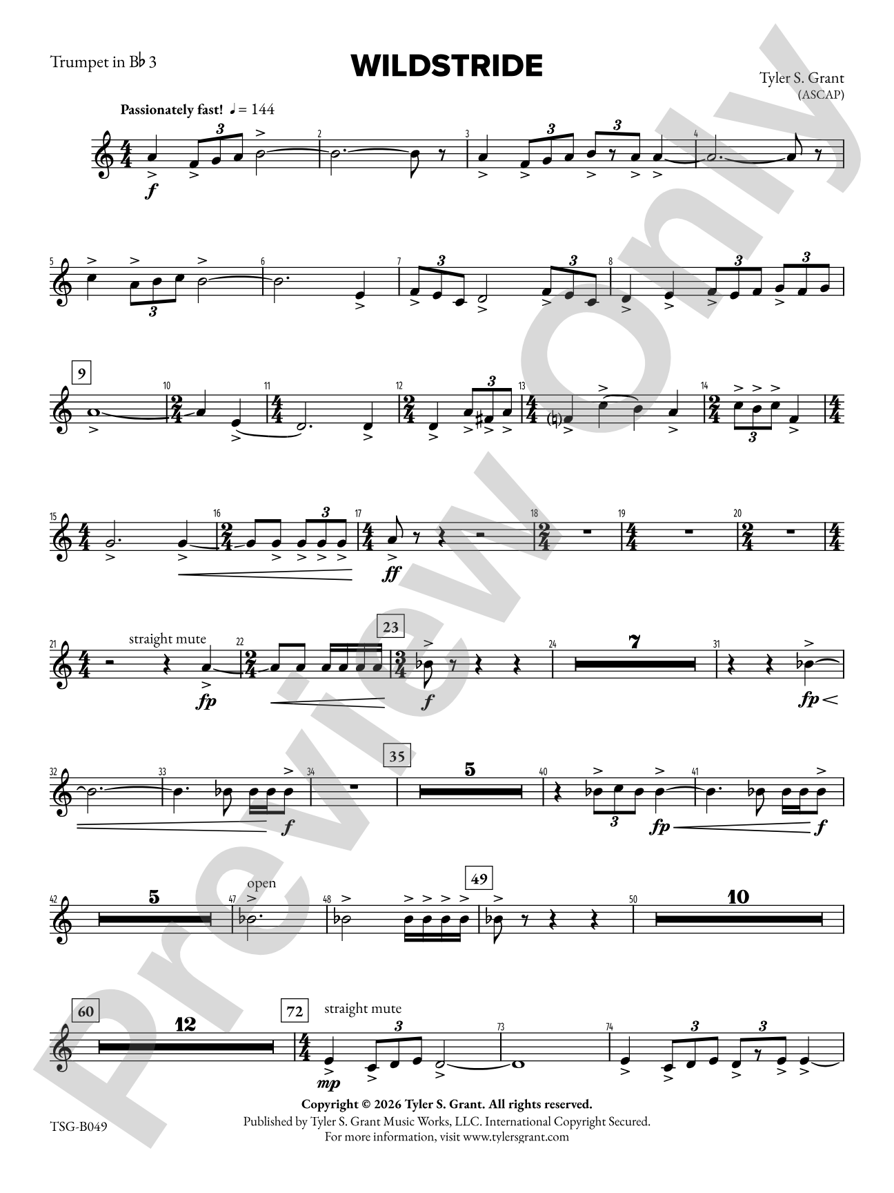 Wildstride: 3rd B-flat Trumpet