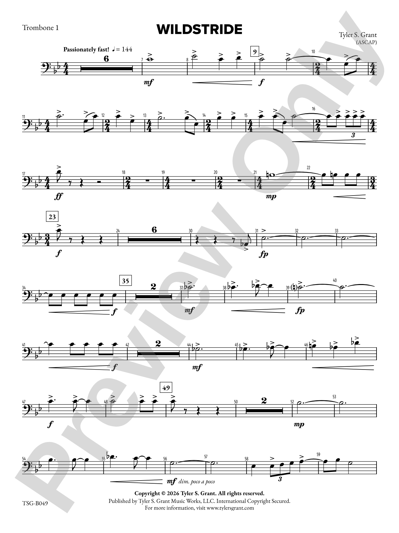 Wildstride: 1st Trombone