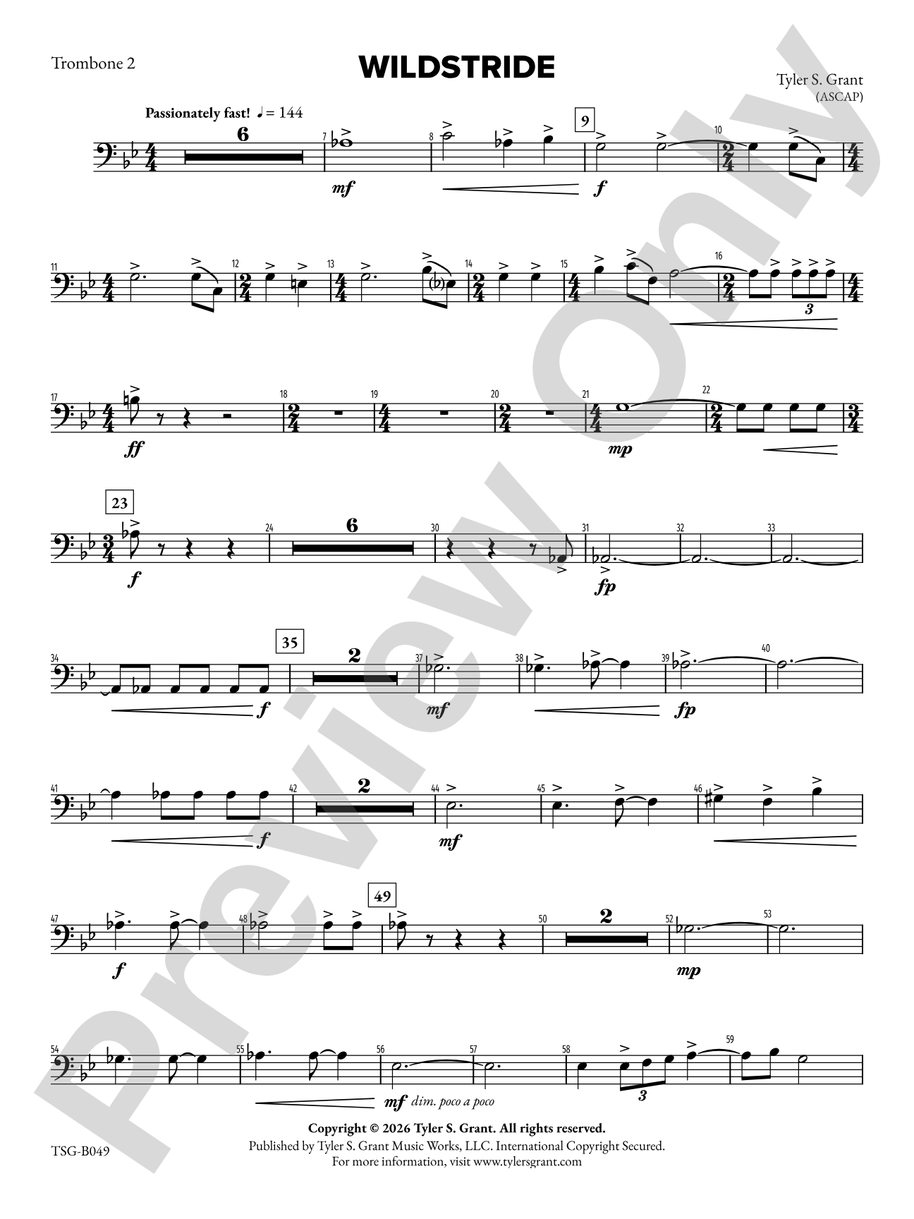 Wildstride: 2nd Trombone