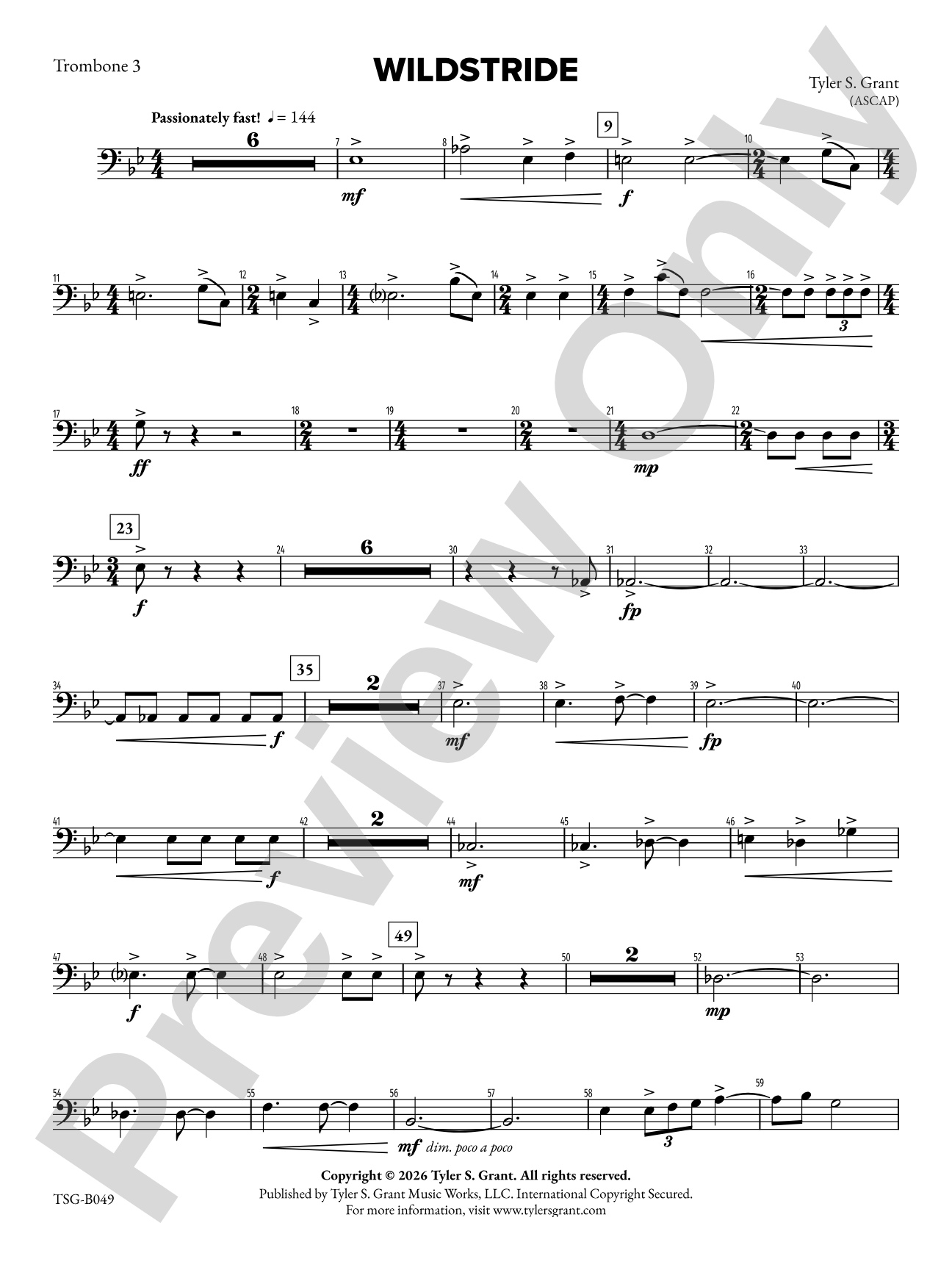 Wildstride: 3rd Trombone
