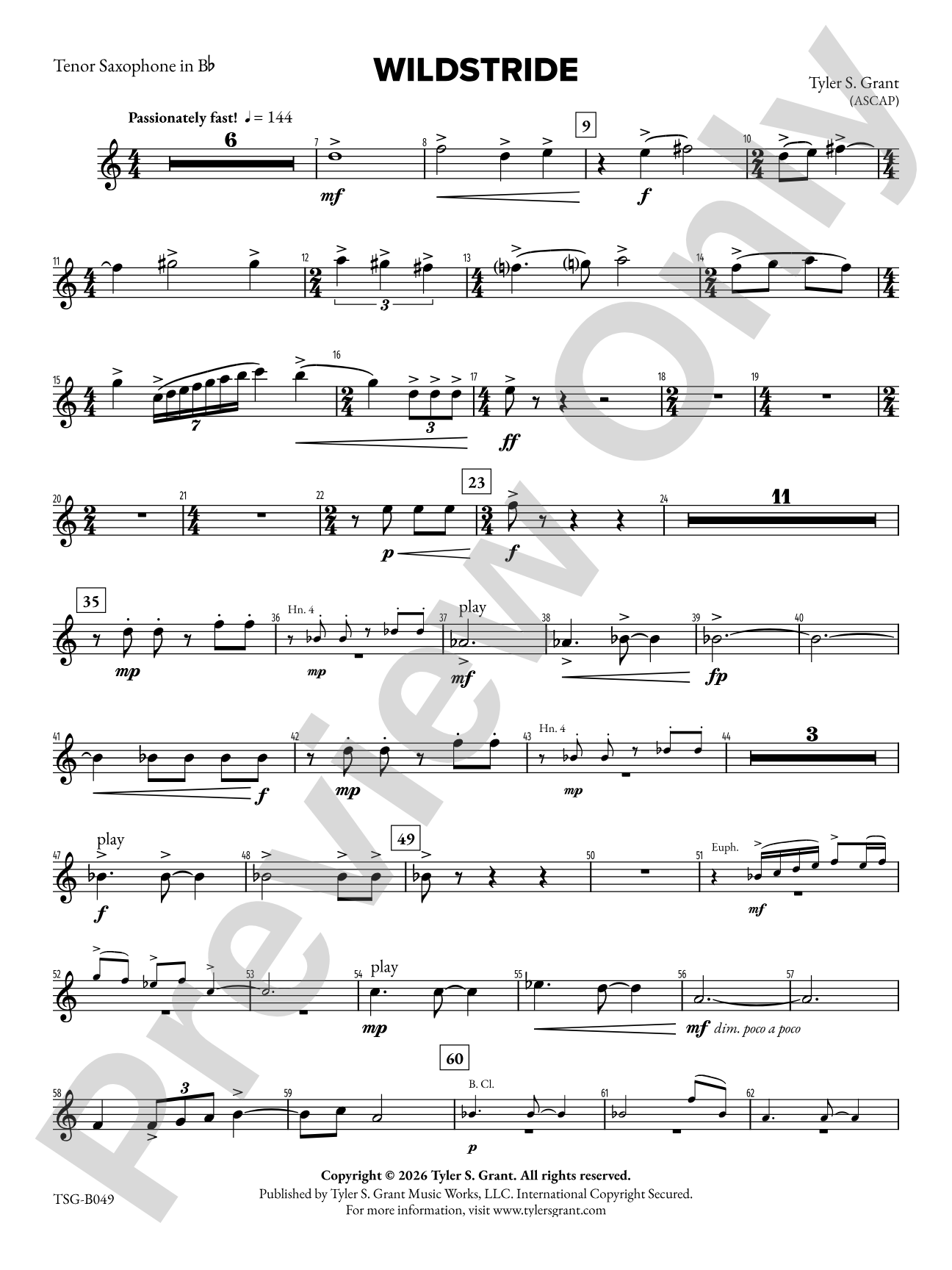 Wildstride: B-flat Tenor Saxophone