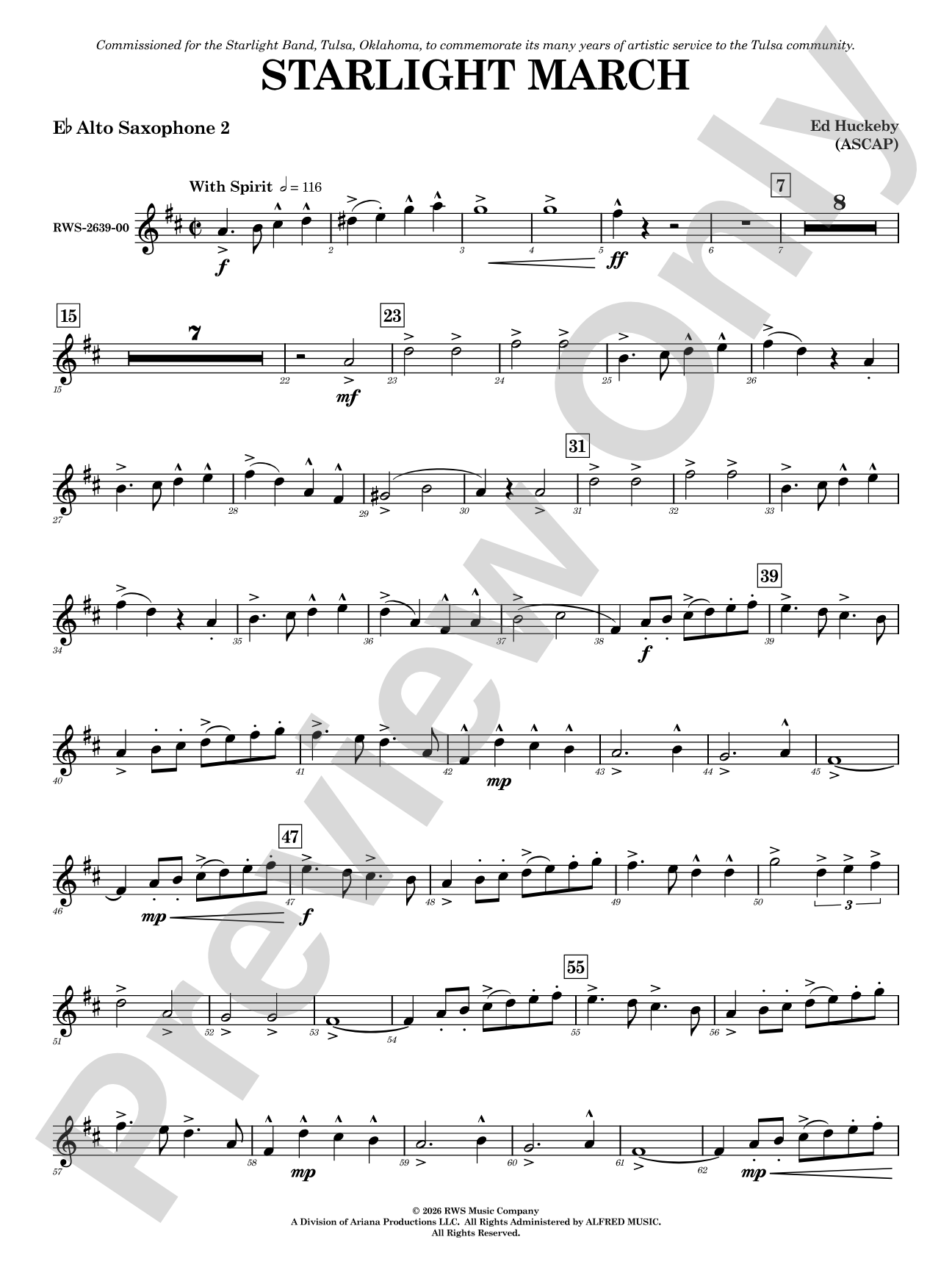 Starlight March: 2nd E-flat Alto Saxophone