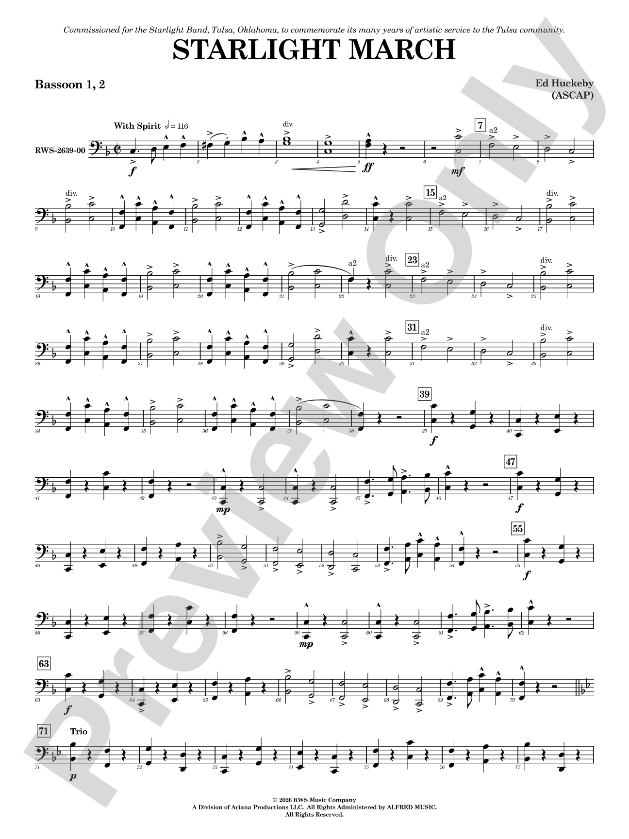 Starlight March: 1st & 2nd Bassoon