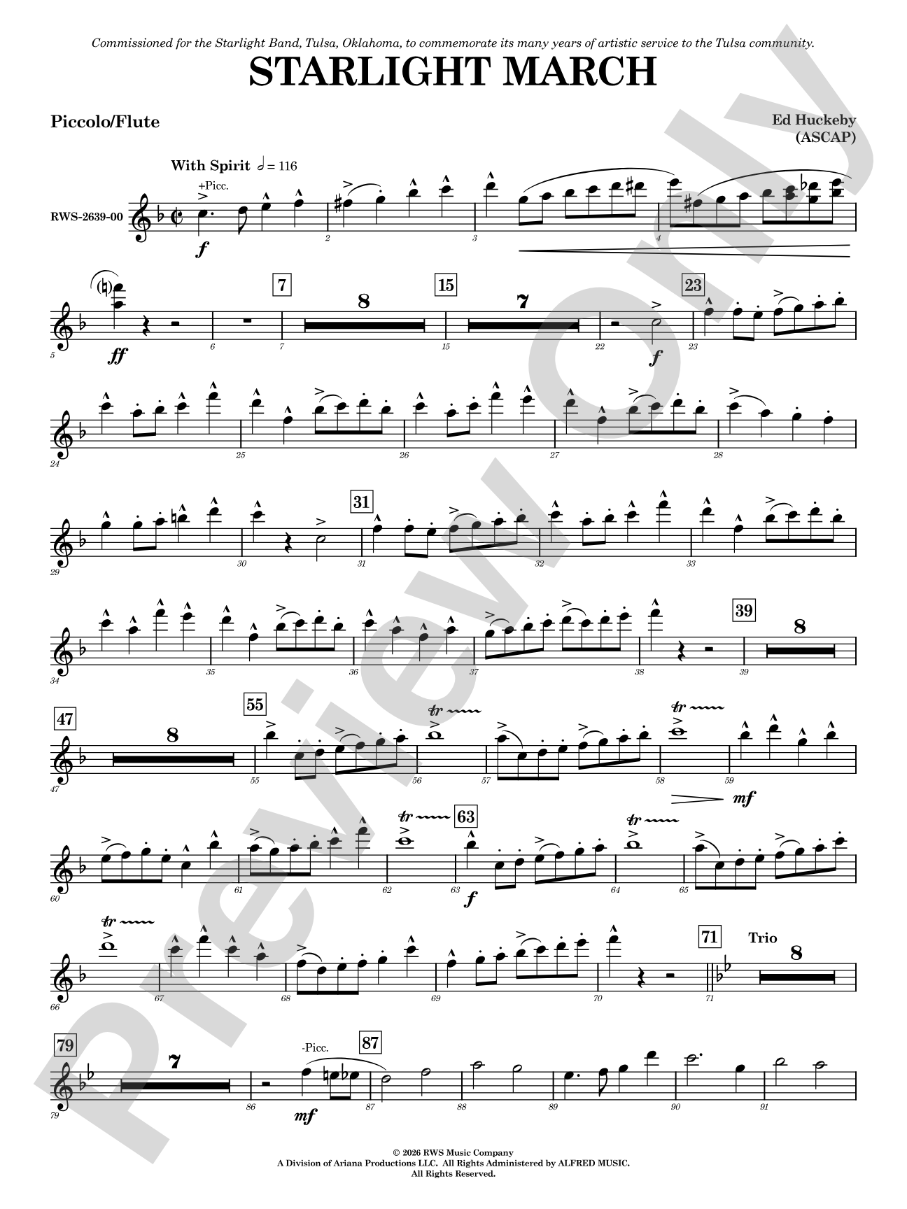 Starlight March: Flute