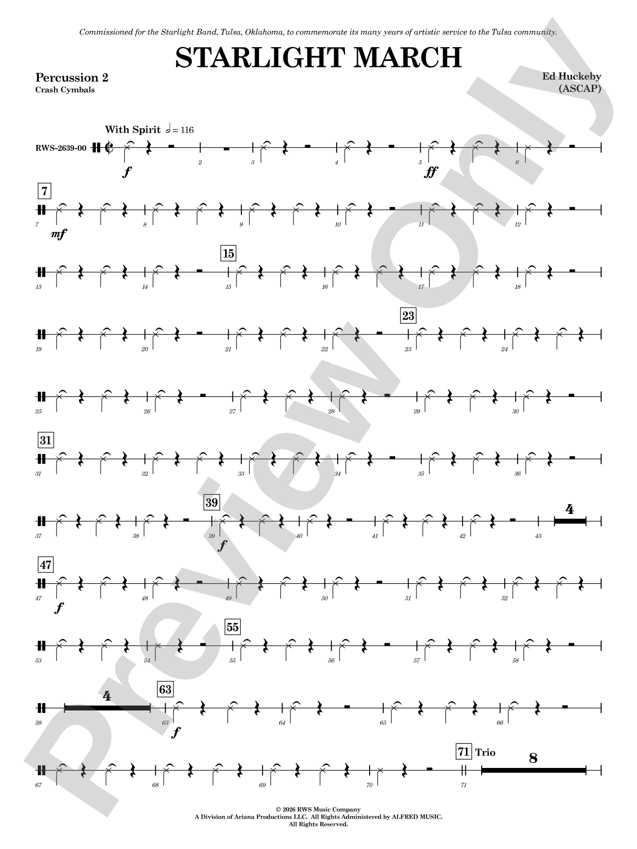 Starlight March: 2nd Percussion