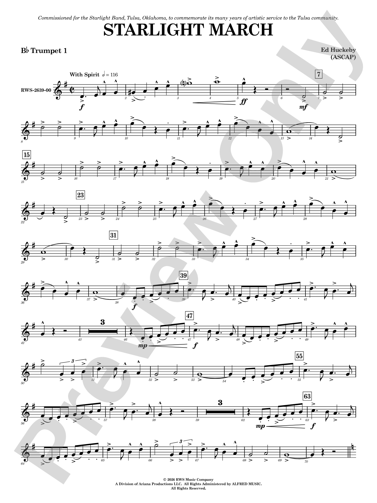 Starlight March: 1st B-flat Trumpet