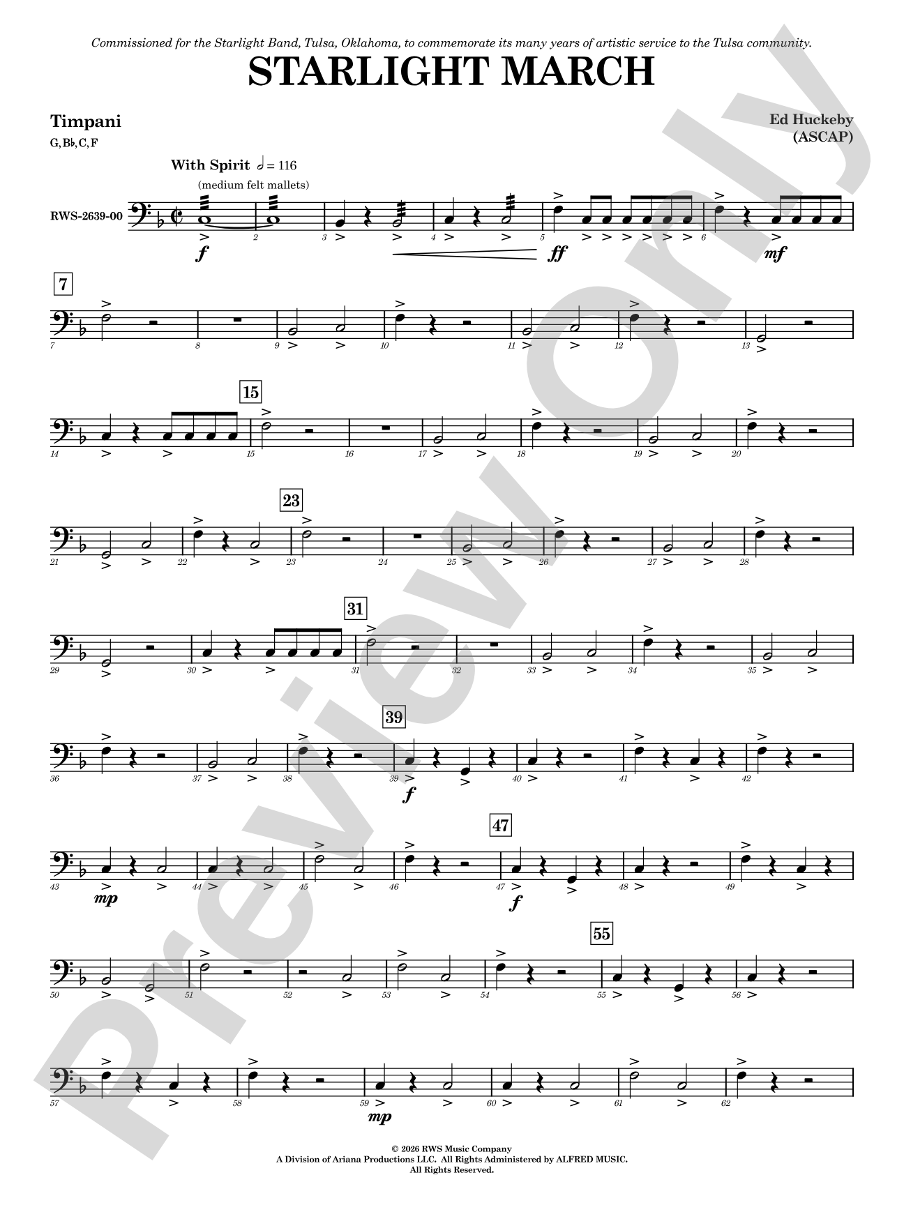 Starlight March: Timpani