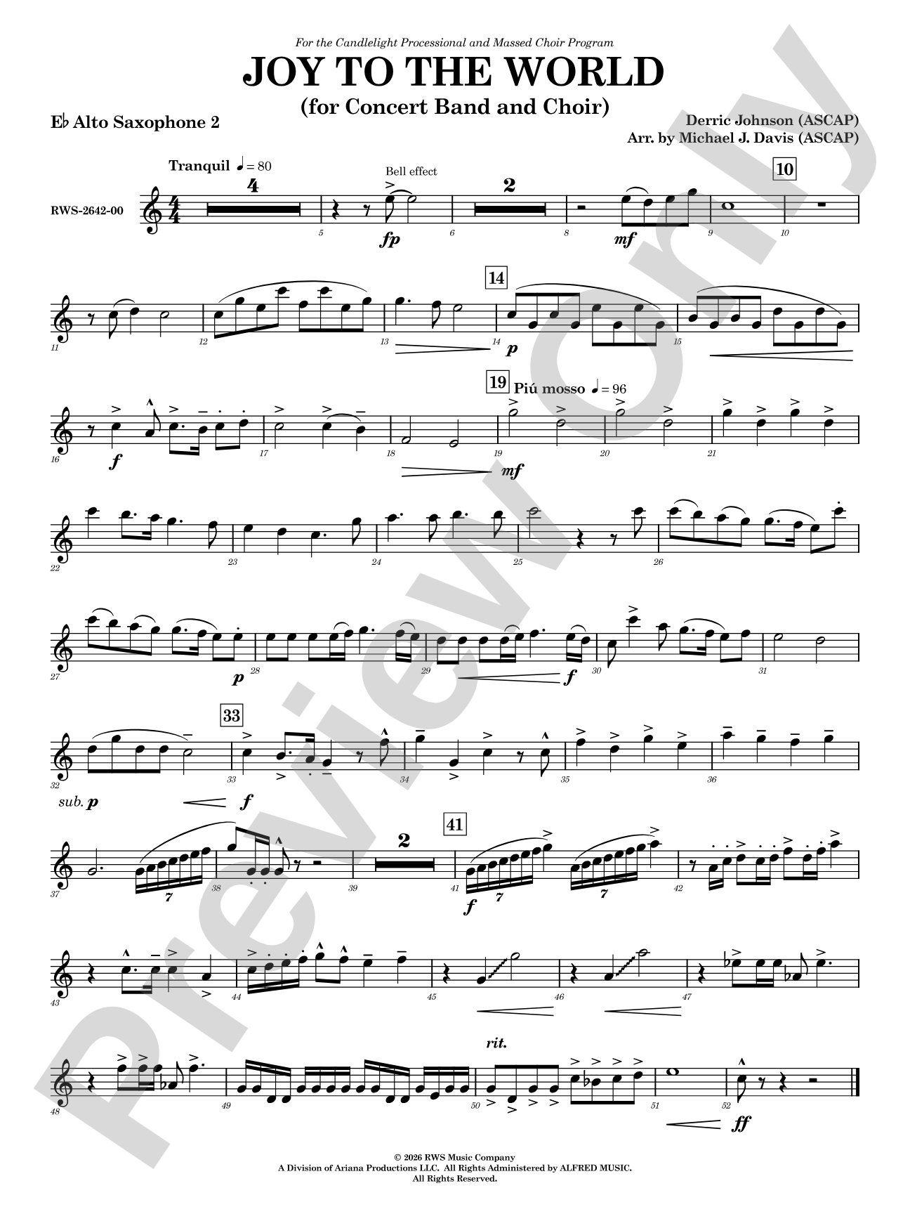 Joy to the World: 2nd E-flat Alto Saxophone