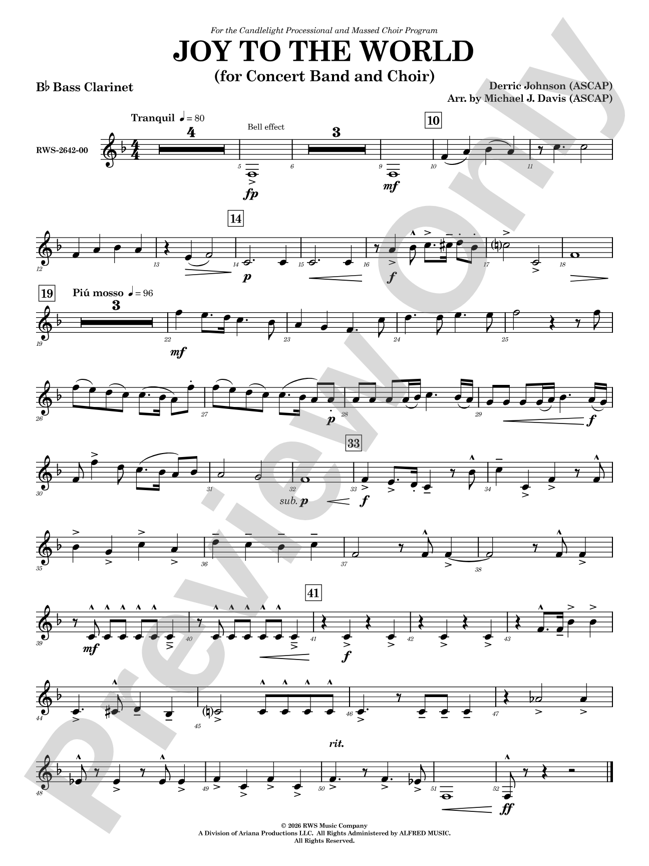 Joy to the World: B-flat Bass Clarinet