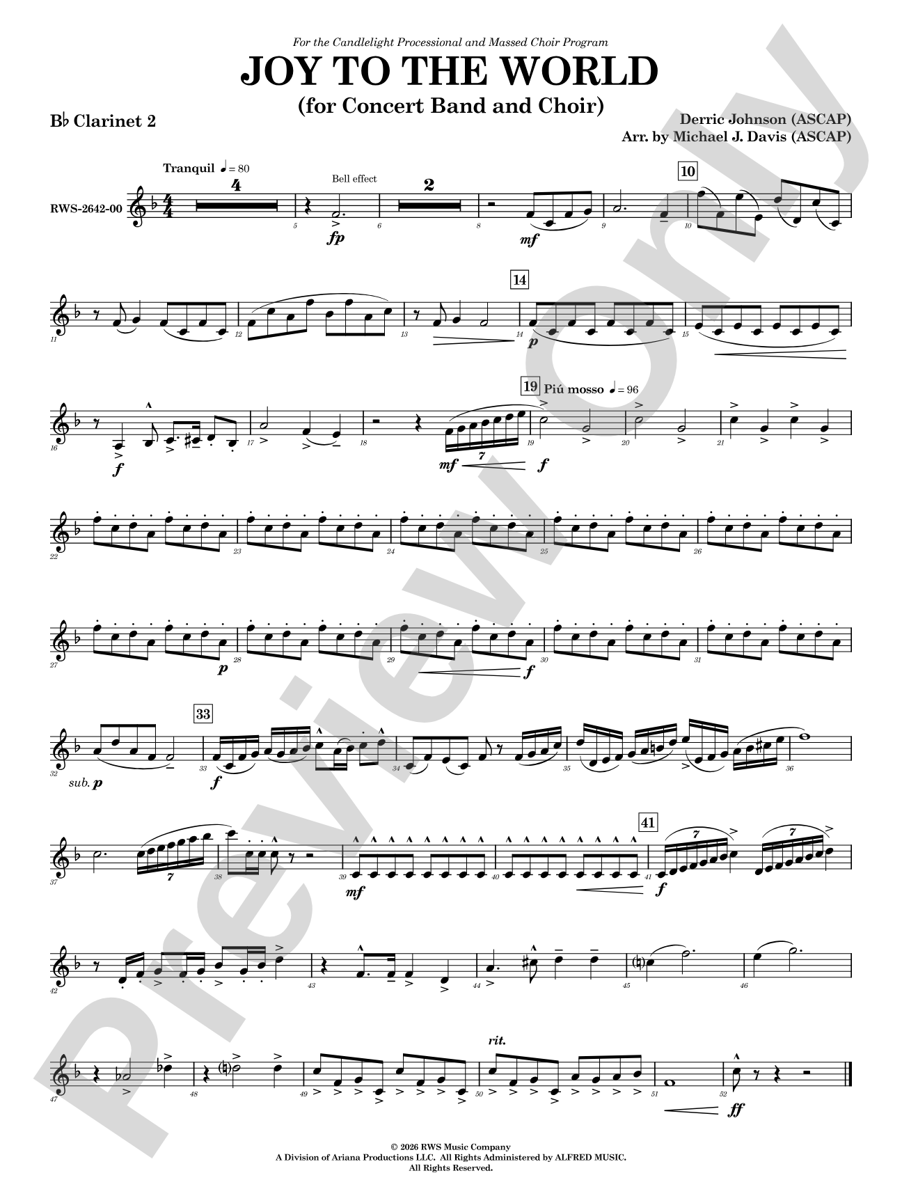 Joy to the World: 2nd B-flat Clarinet