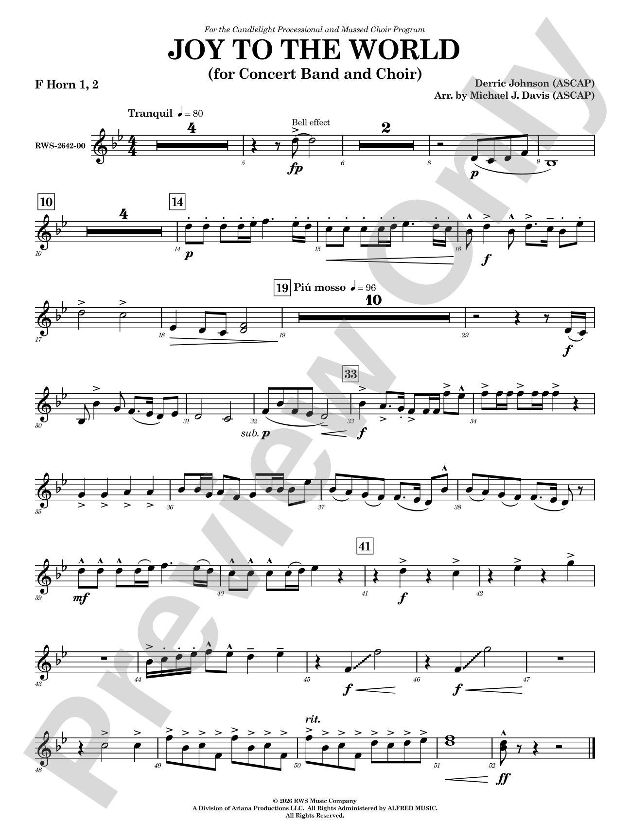Joy to the World: 1st & 2nd F Horns