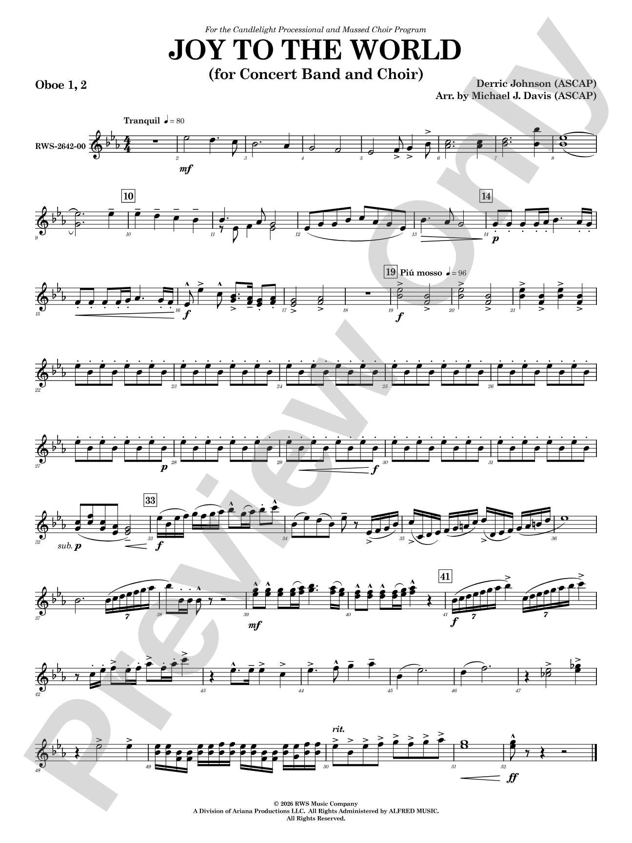 Joy to the World: 1st & 2nd Oboe