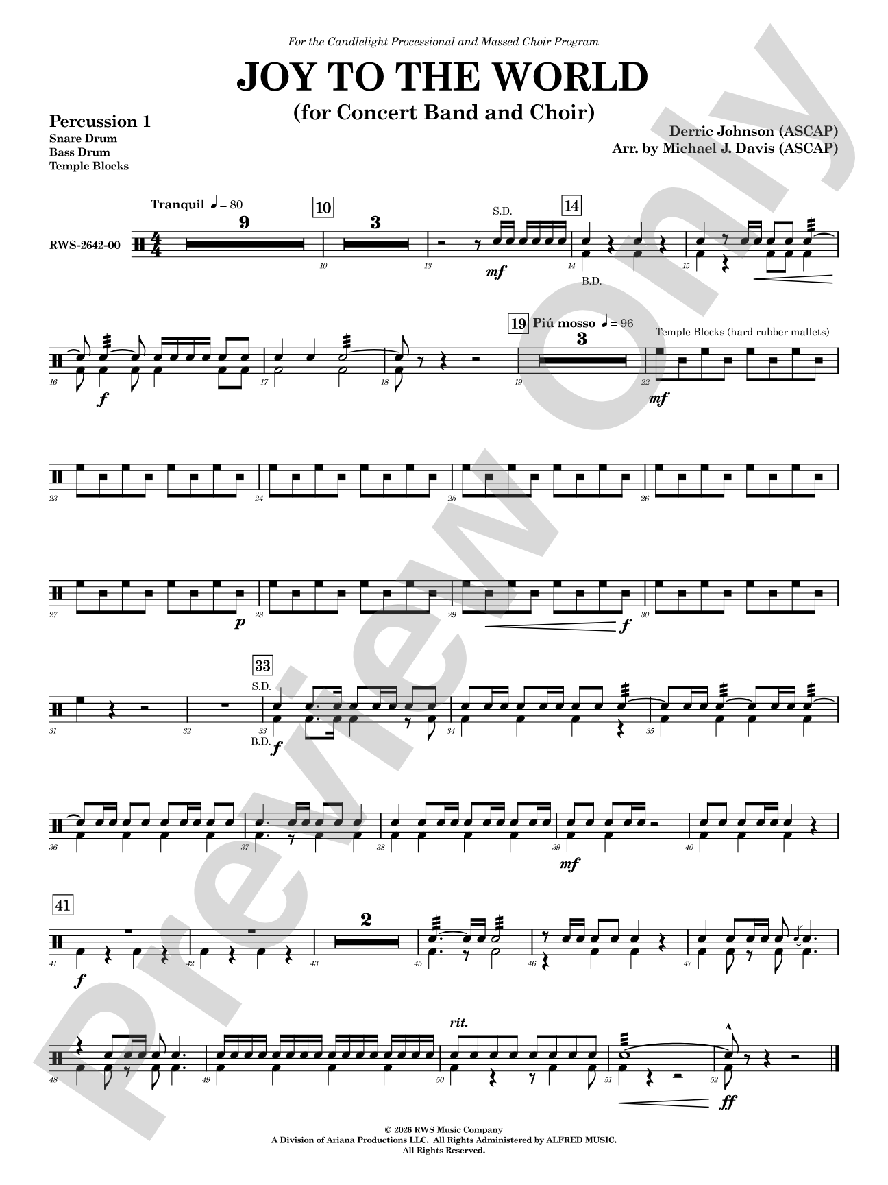 Joy to the World: 1st Percussion