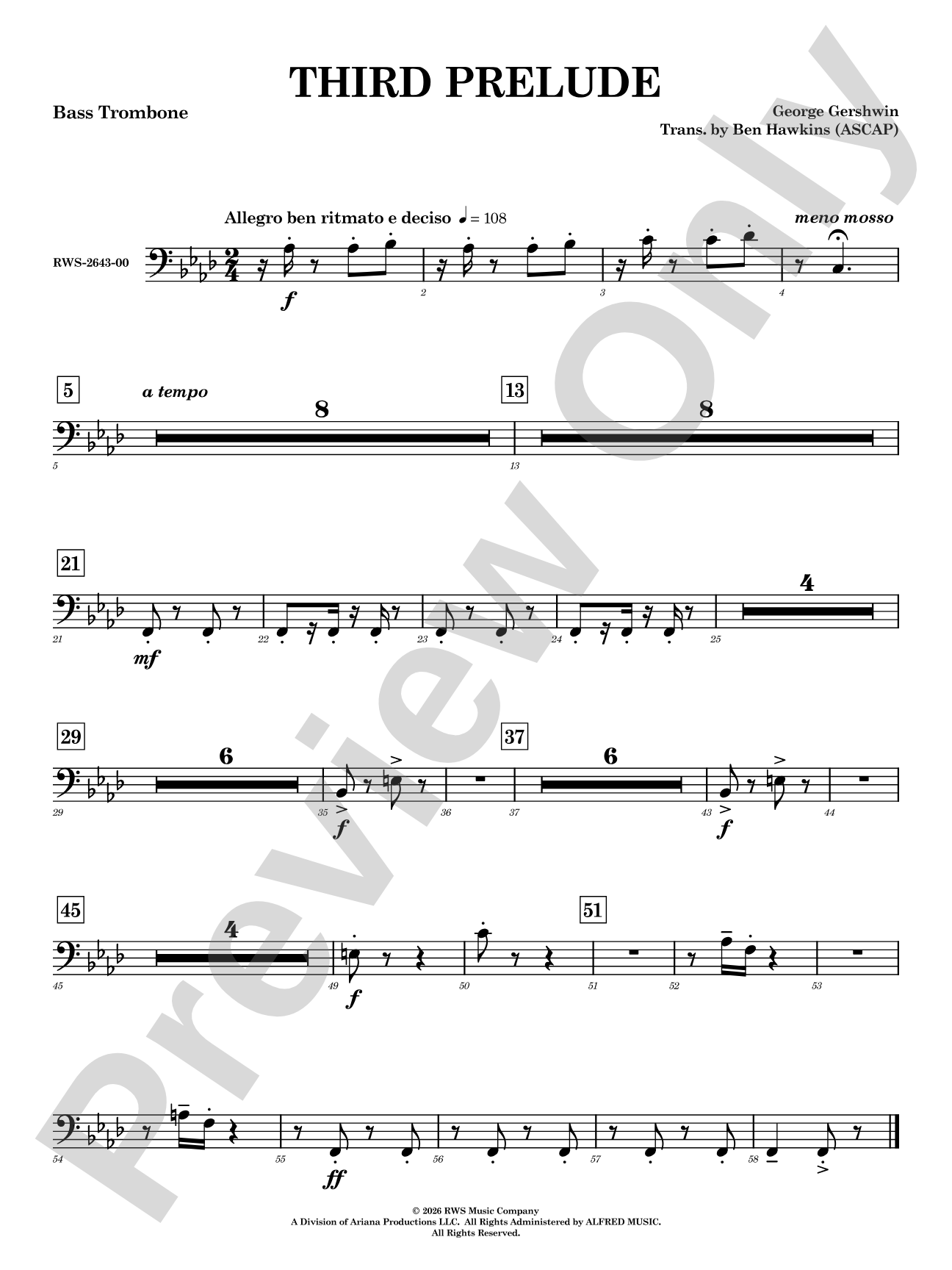 Third Prelude: Bass Trombone