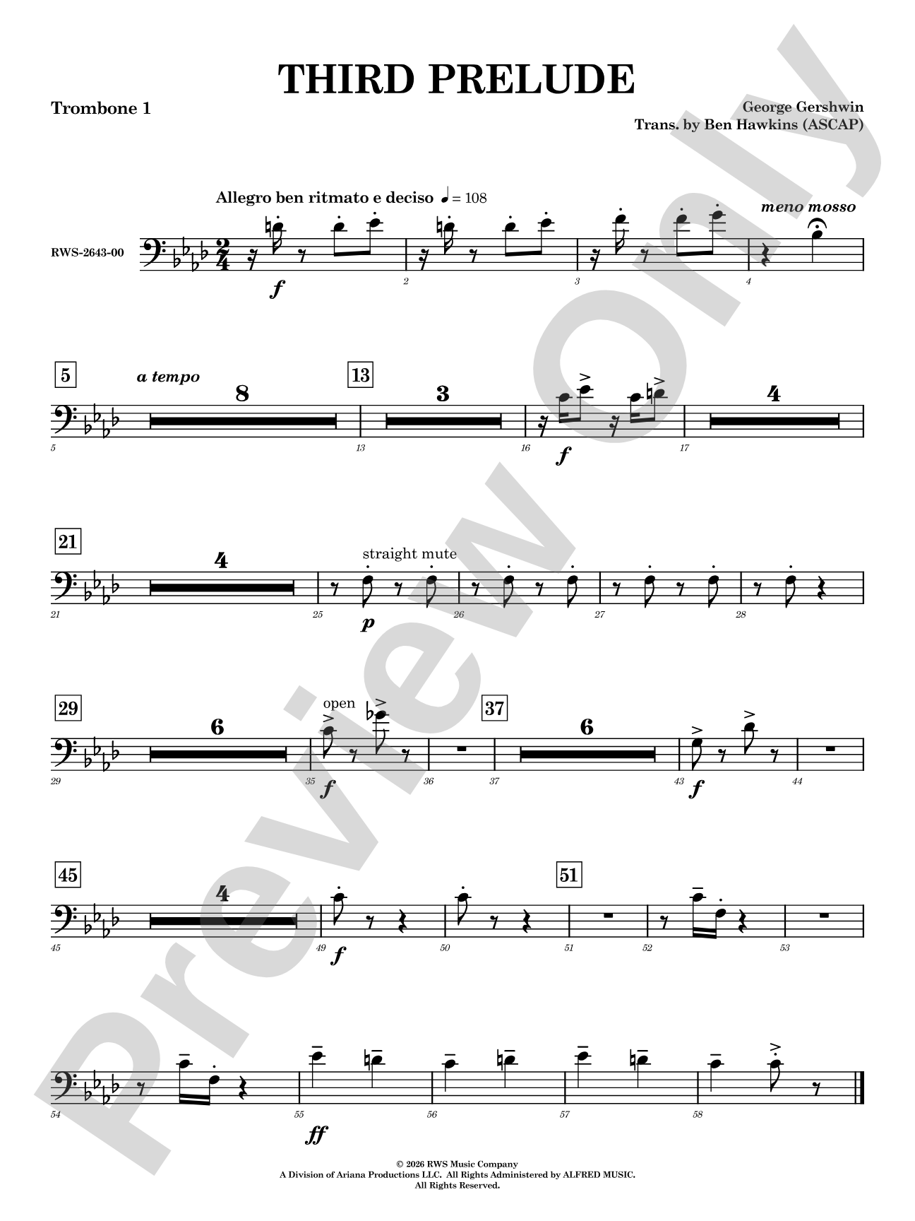Third Prelude: 1st Trombone