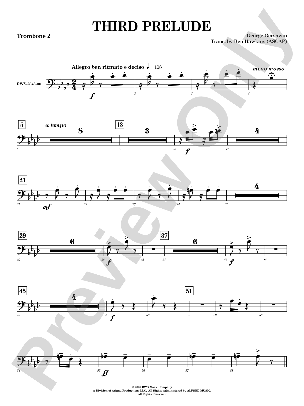 Third Prelude: 2nd Trombone