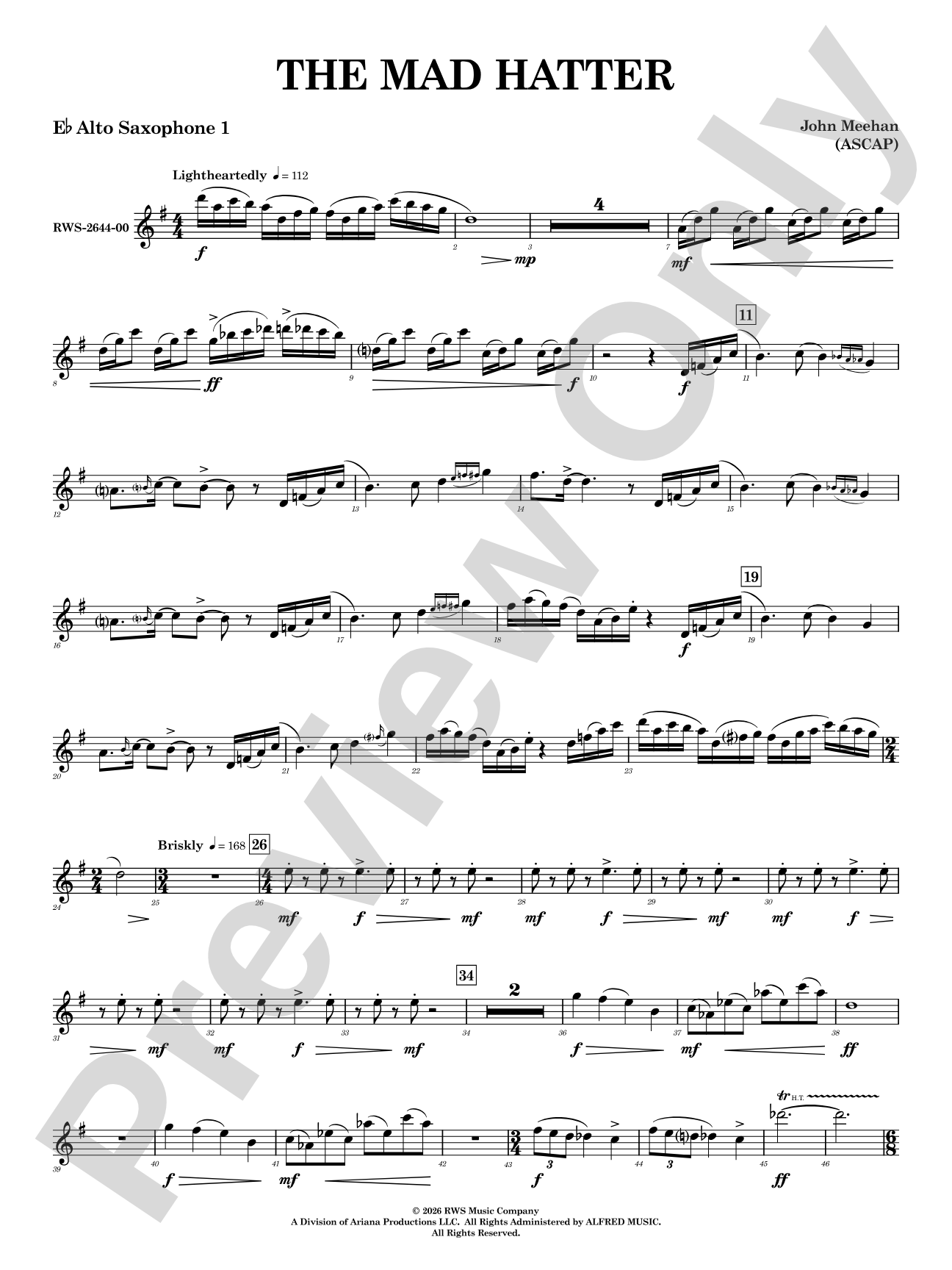The Mad Hatter: E-flat Alto Saxophone