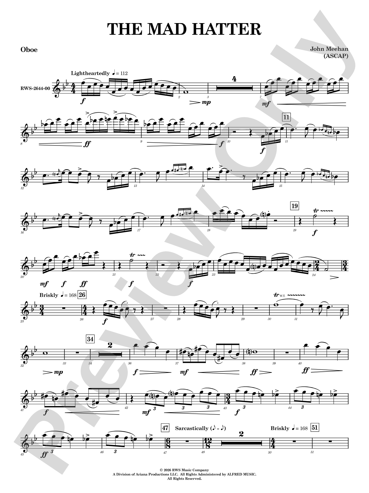 The Mad Hatter: Oboe