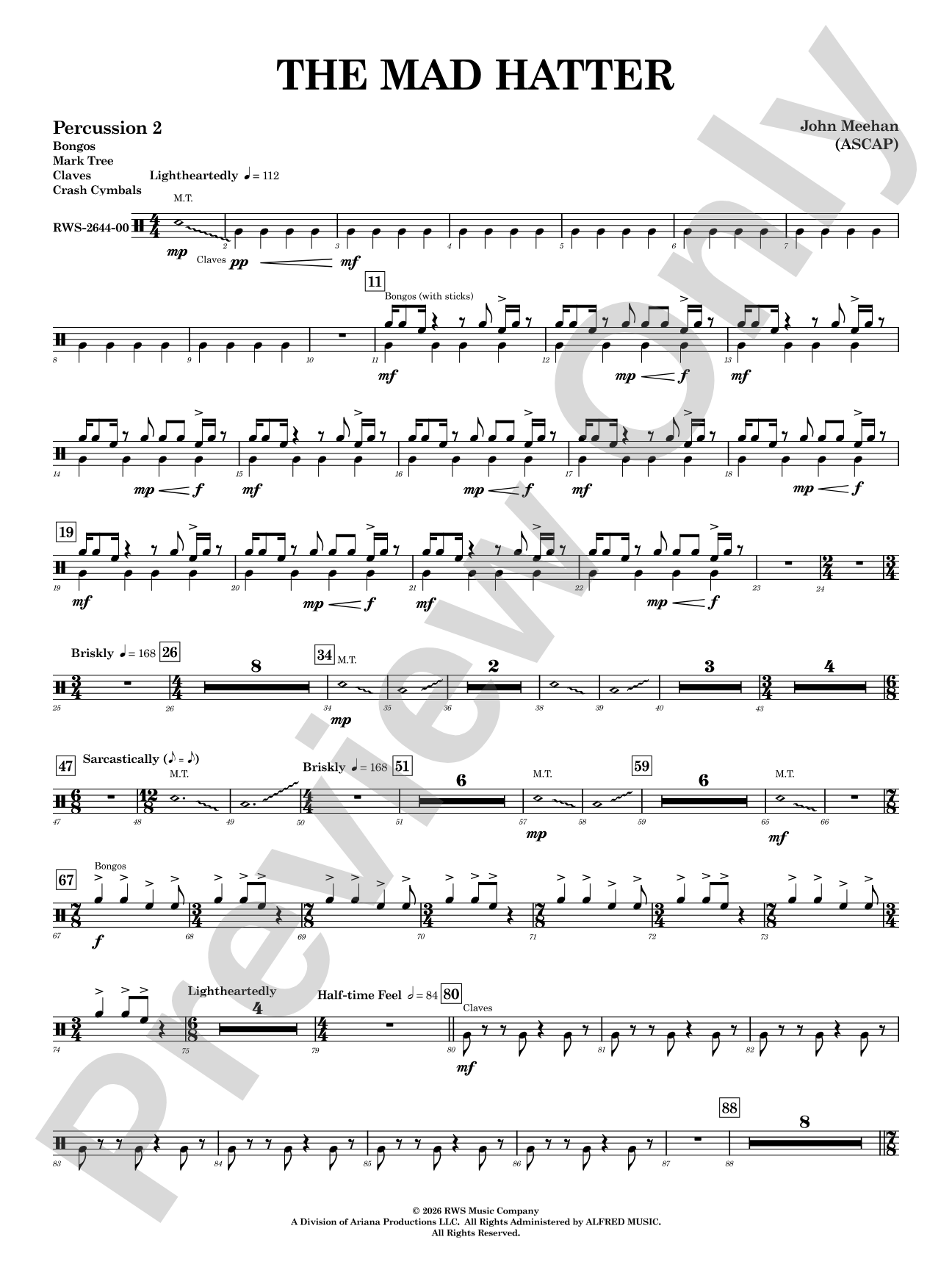 The Mad Hatter: 2nd Percussion