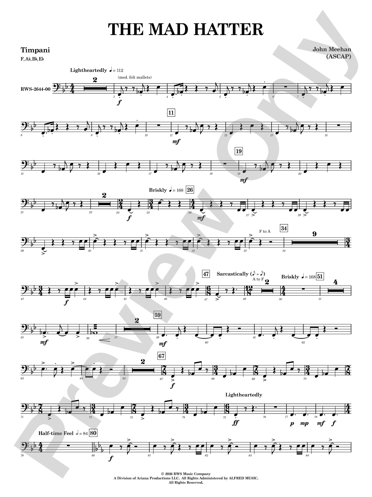 The Mad Hatter: Timpani