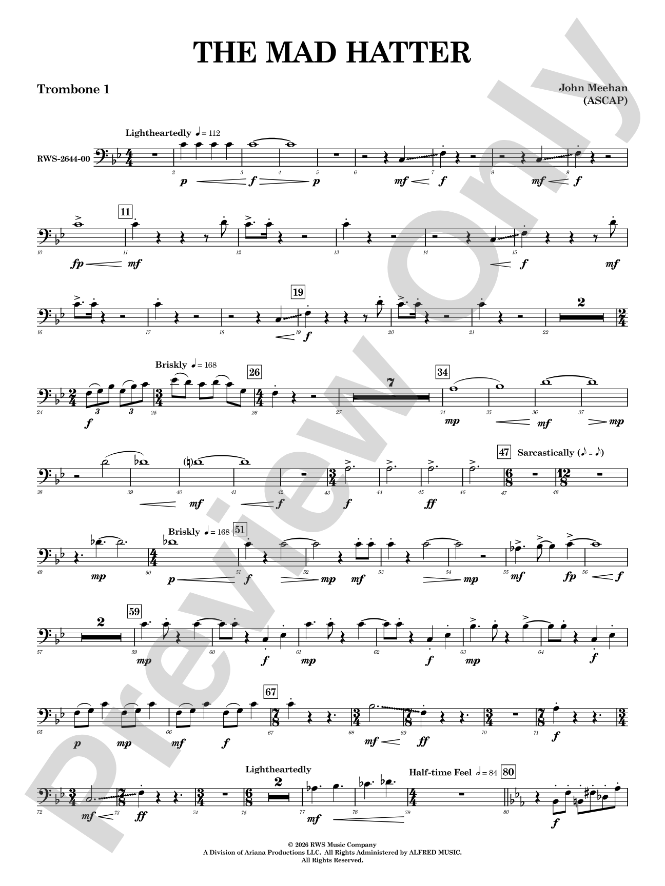 The Mad Hatter: 1st Trombone
