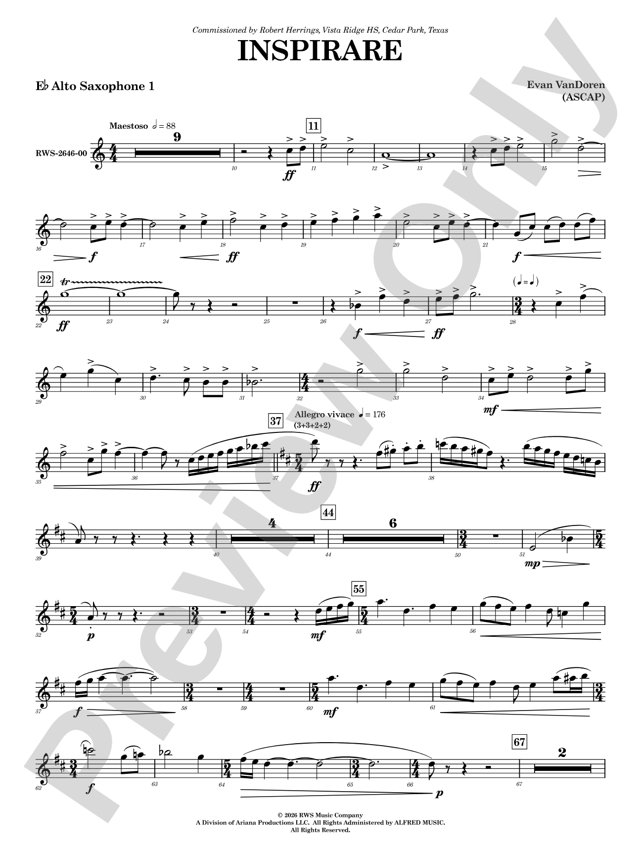 Inspirare: E-flat Alto Saxophone