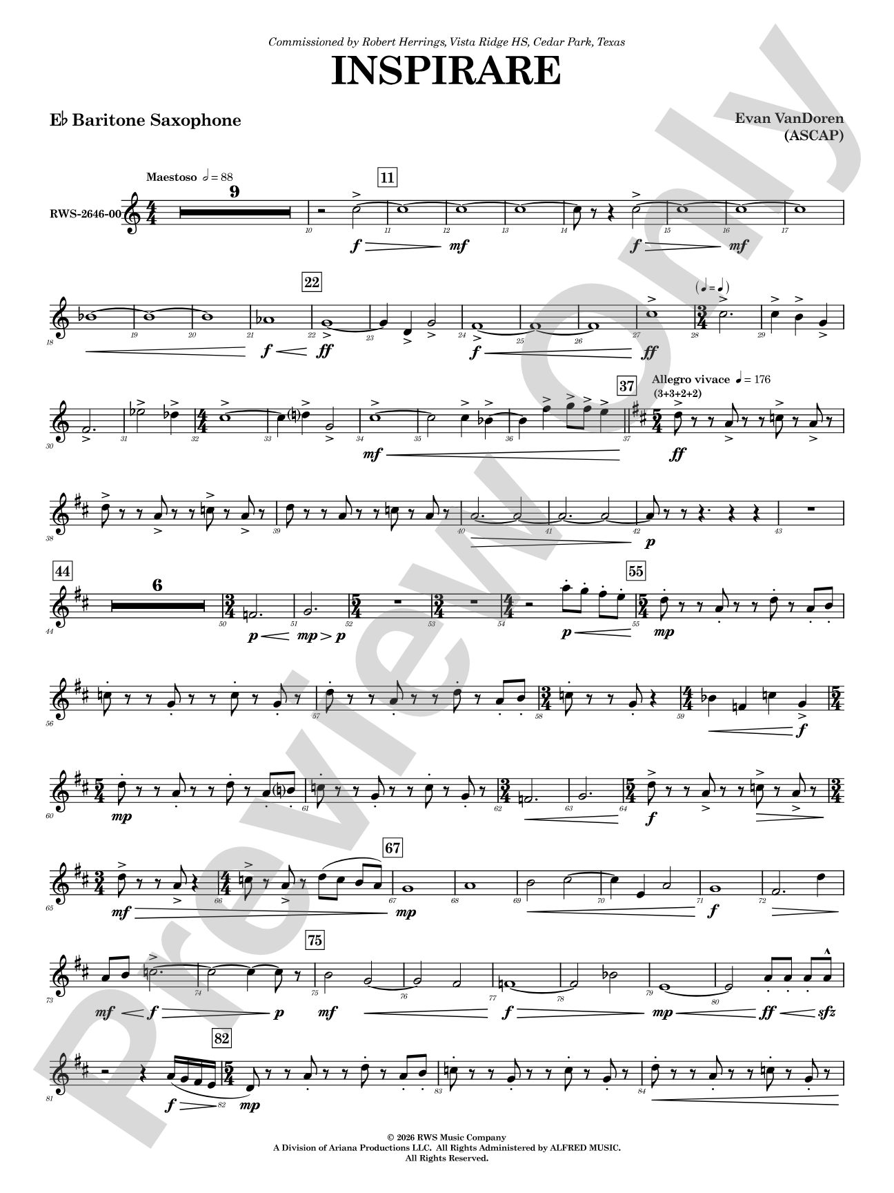 Inspirare: E-flat Baritone Saxophone