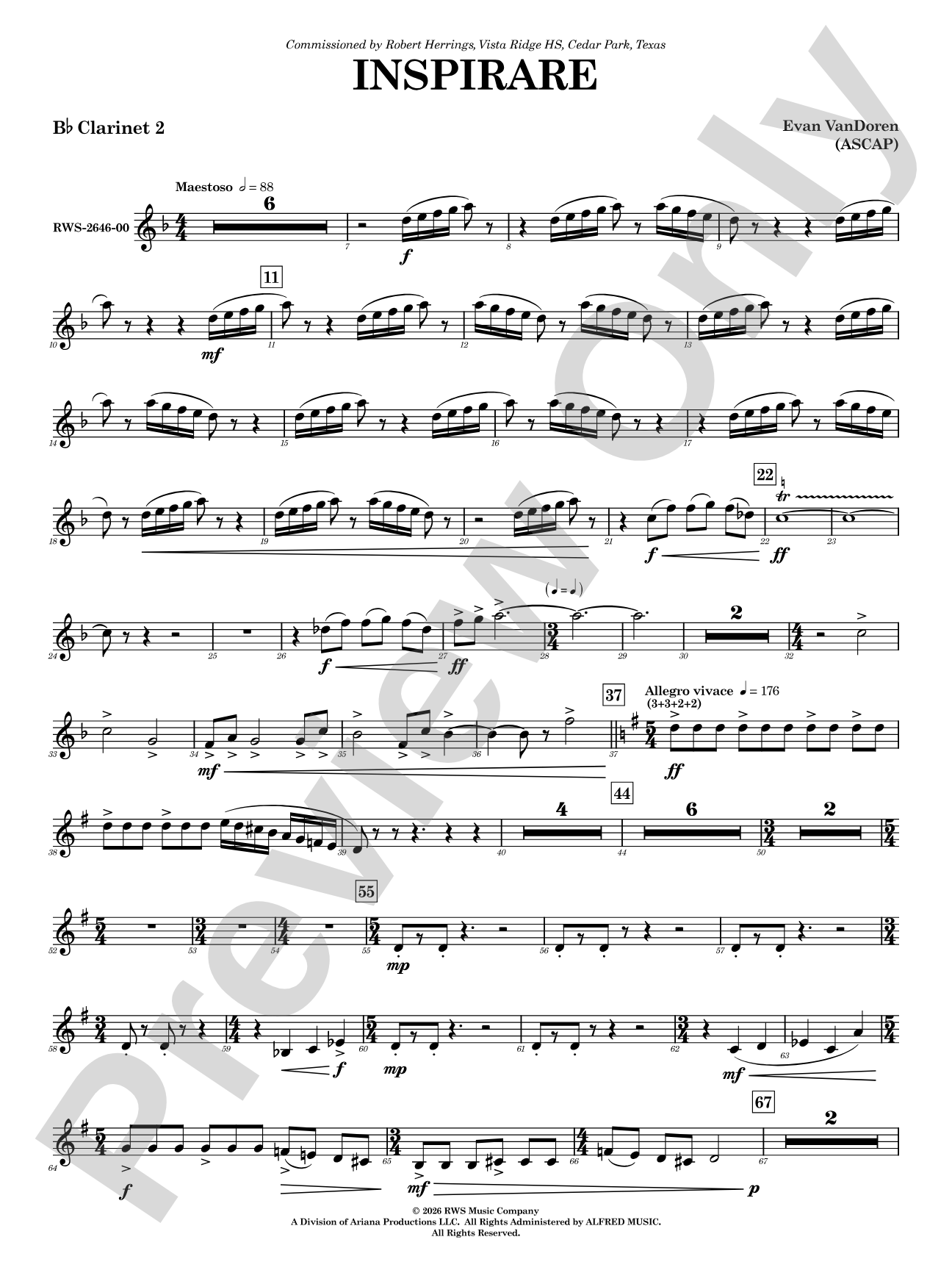 Inspirare: 2nd B-flat Clarinet
