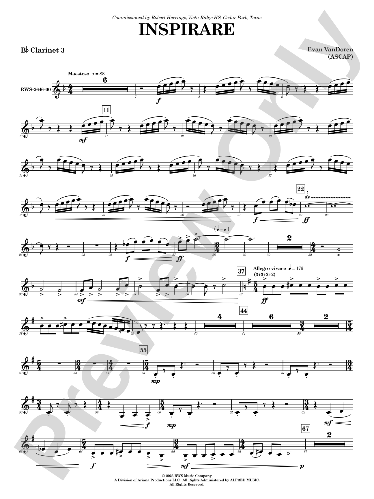 Inspirare: 3rd B-flat Clarinet