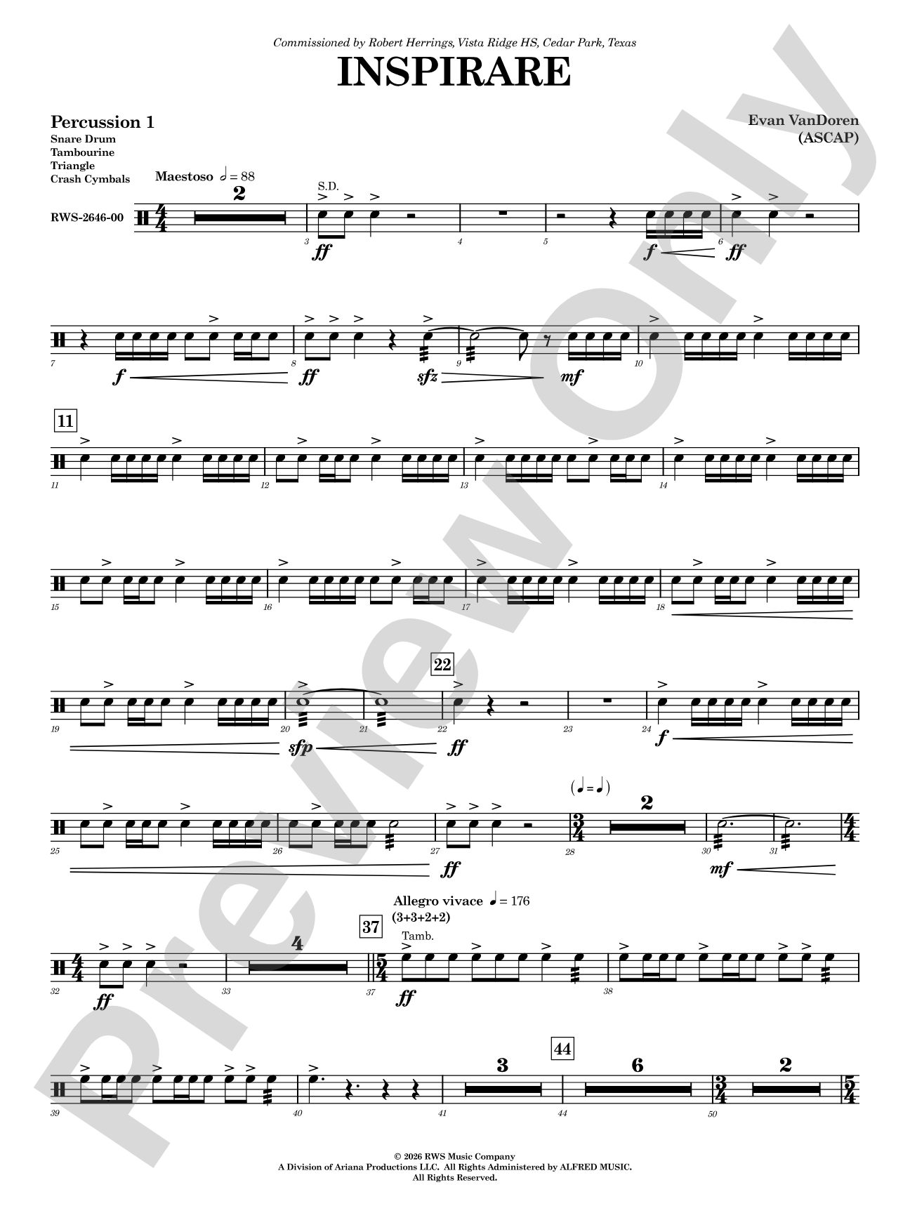 Inspirare: 1st Percussion