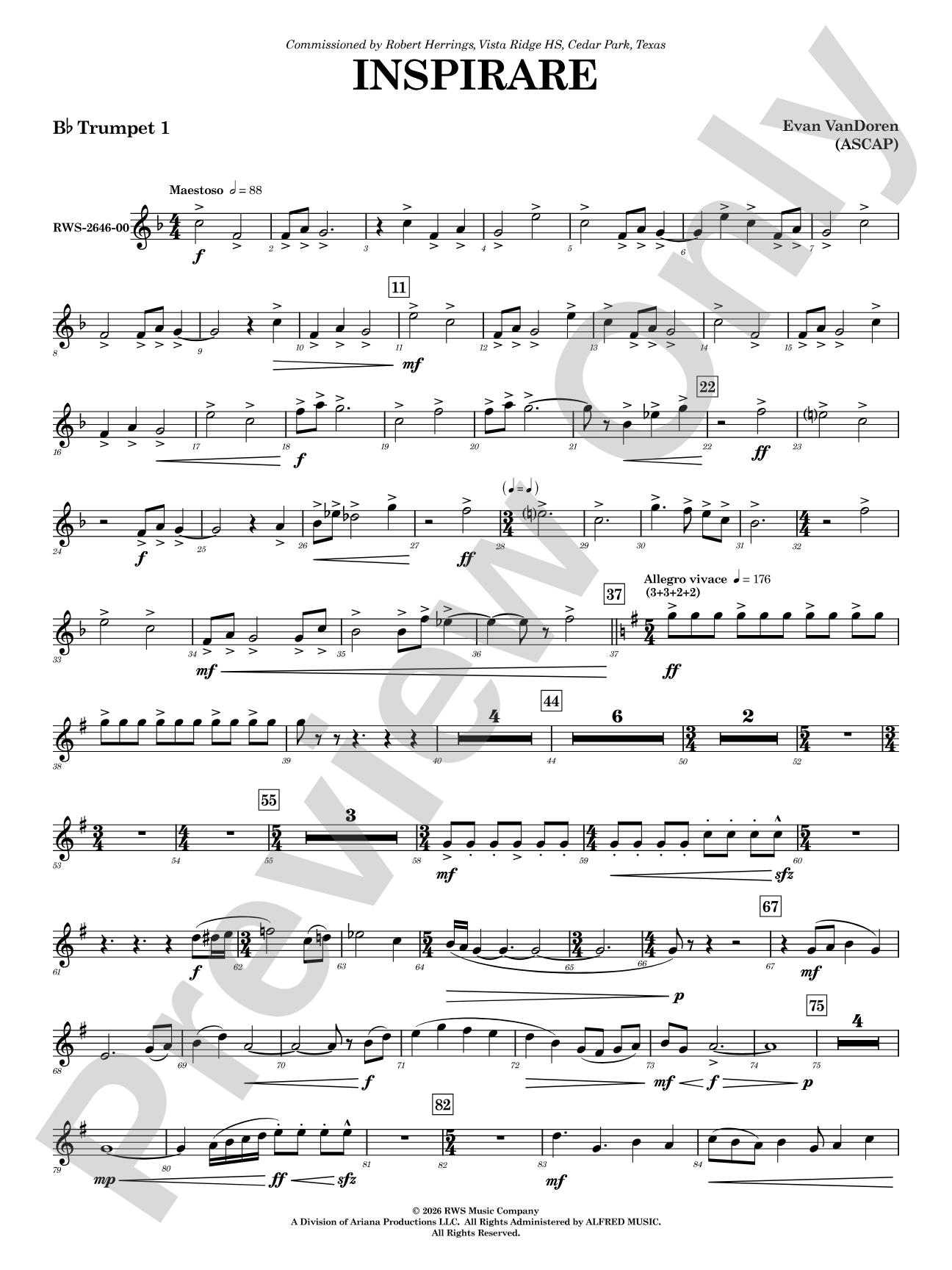Inspirare: 1st B-flat Trumpet