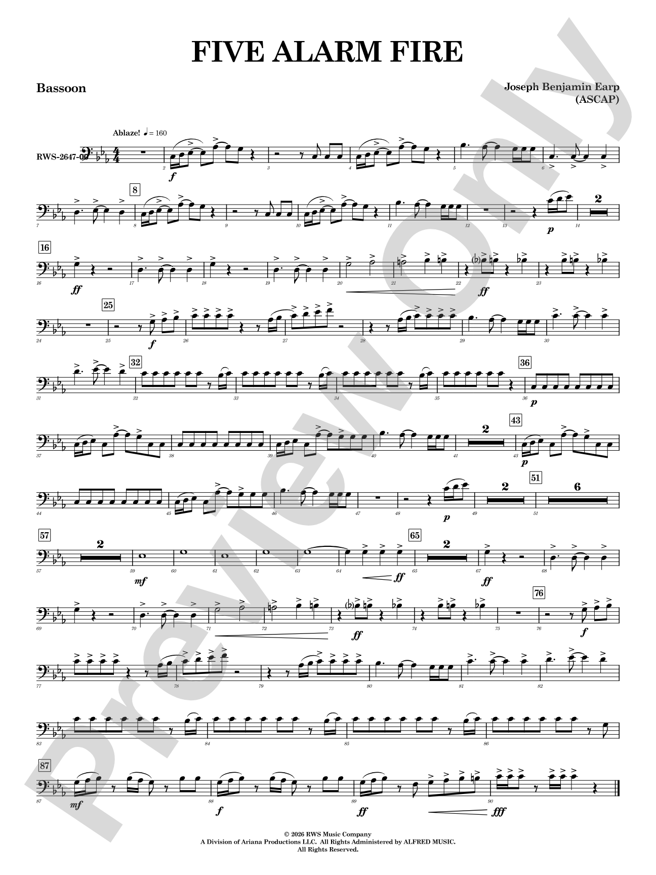 Five Alarm Fire: Bassoon