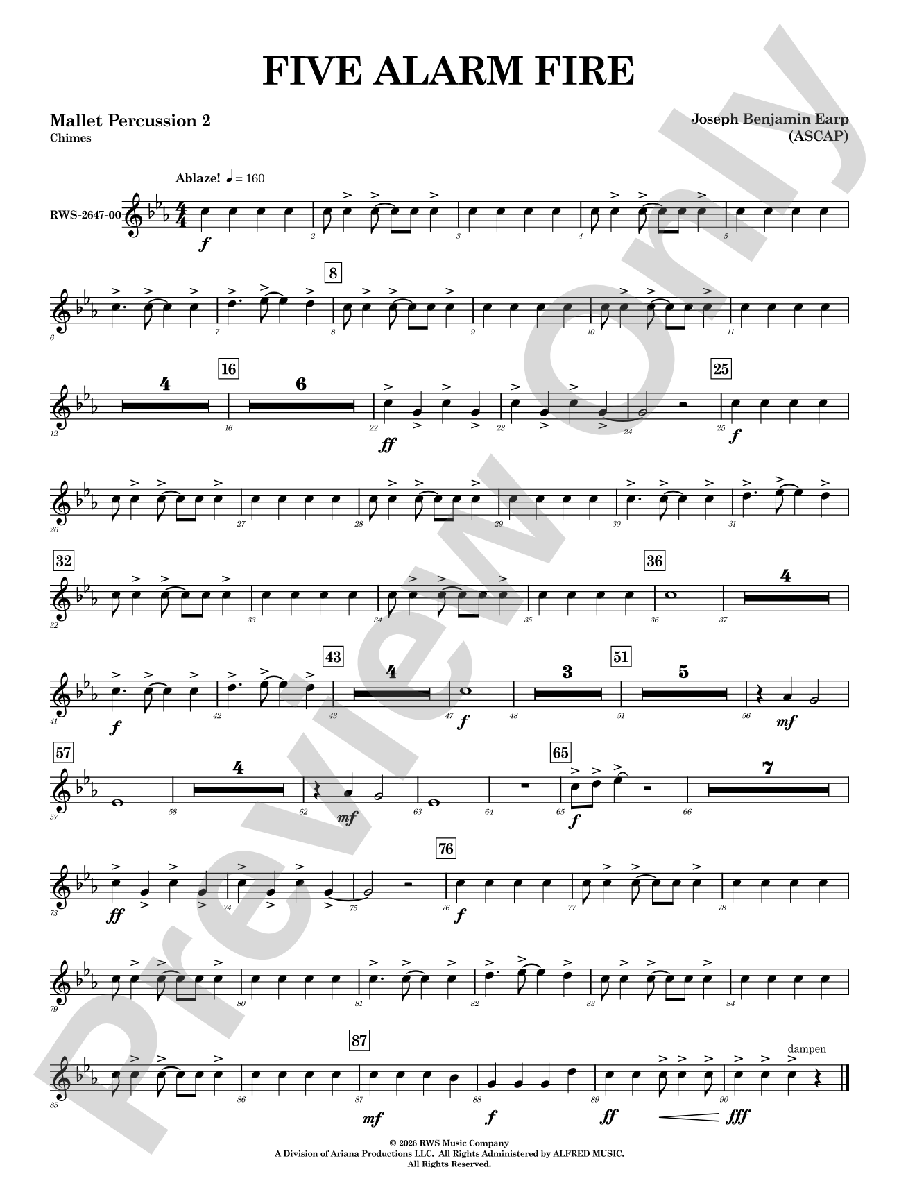 Five Alarm Fire: 2nd Mallet Percussion