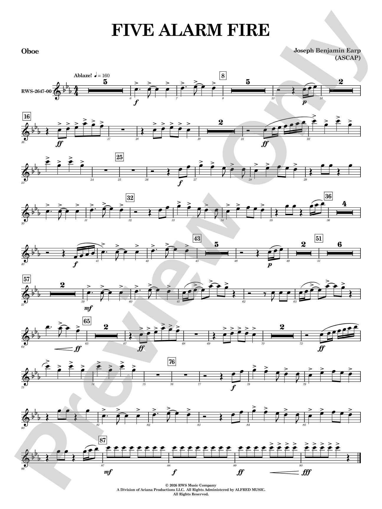 Five Alarm Fire: Oboe