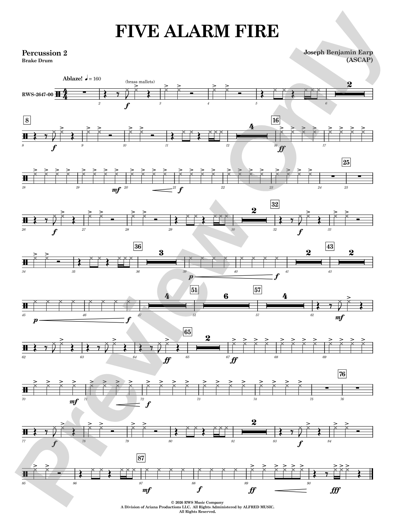 Five Alarm Fire: 2nd Percussion