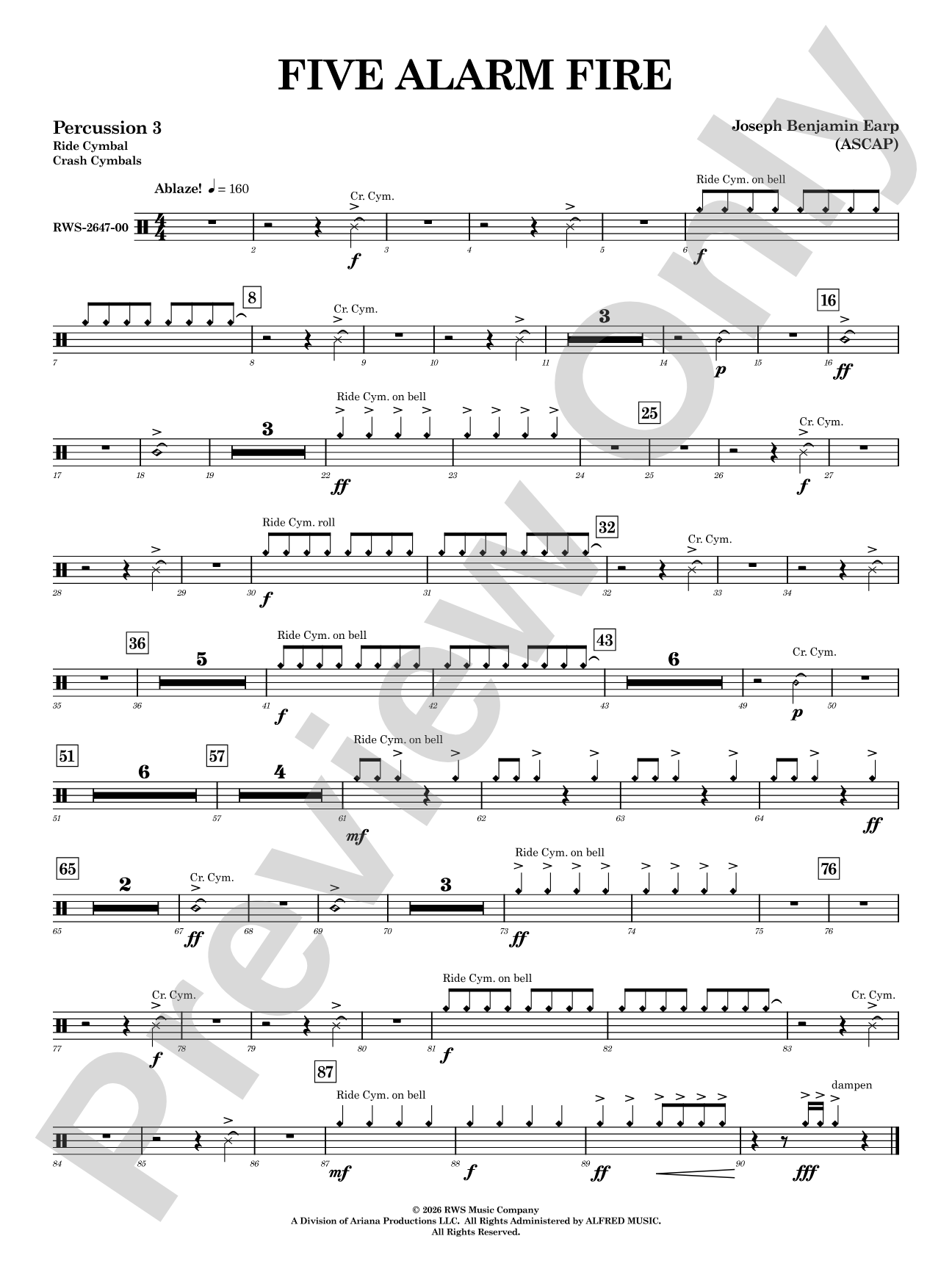 Five Alarm Fire: 3rd Percussion