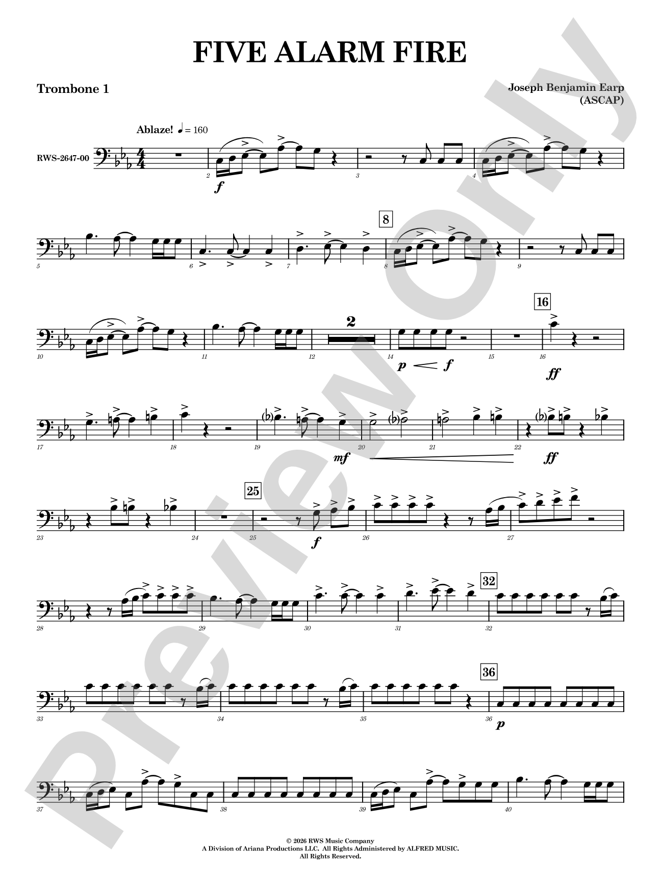 Five Alarm Fire: 1st Trombone